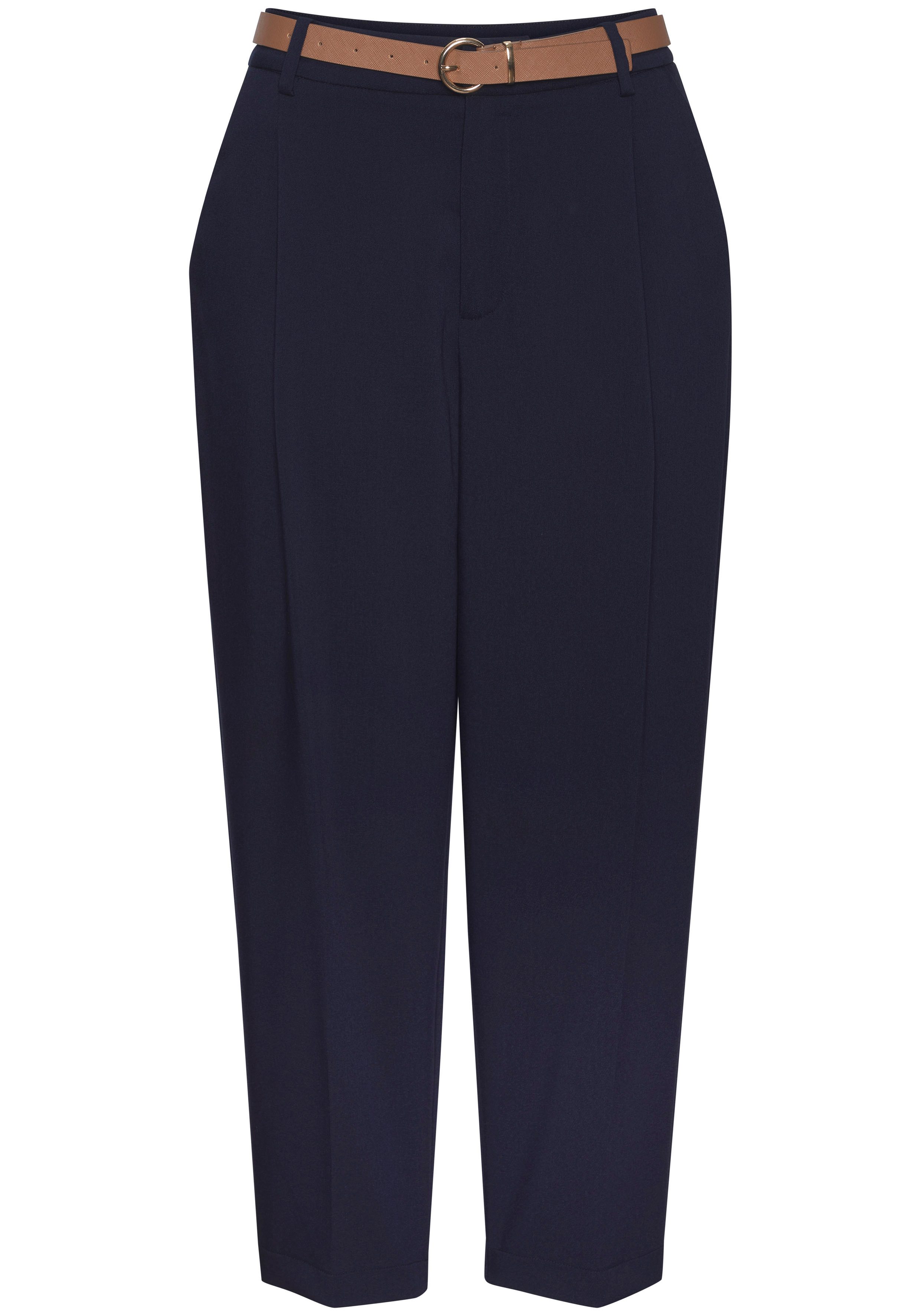LASCANA Bundfaltenhose mit schmalem Gürtel in Barrel Form (mit Gürtel) mit Gürtel, in modischer Barrel-Form, Businesshose, bequem – Bild 2 von 5