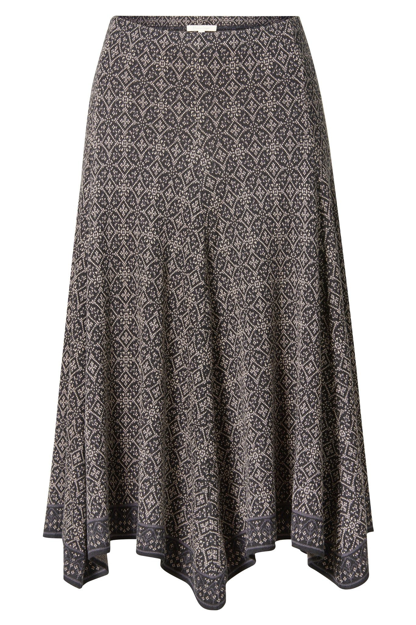 Himalaya Clothing Strickrock Moderner Rock Damen mit elegantem Jacquard-Muster aus Bio-Baumwolle Maxirock mit Schlupfbund und verspieltem Schnitt