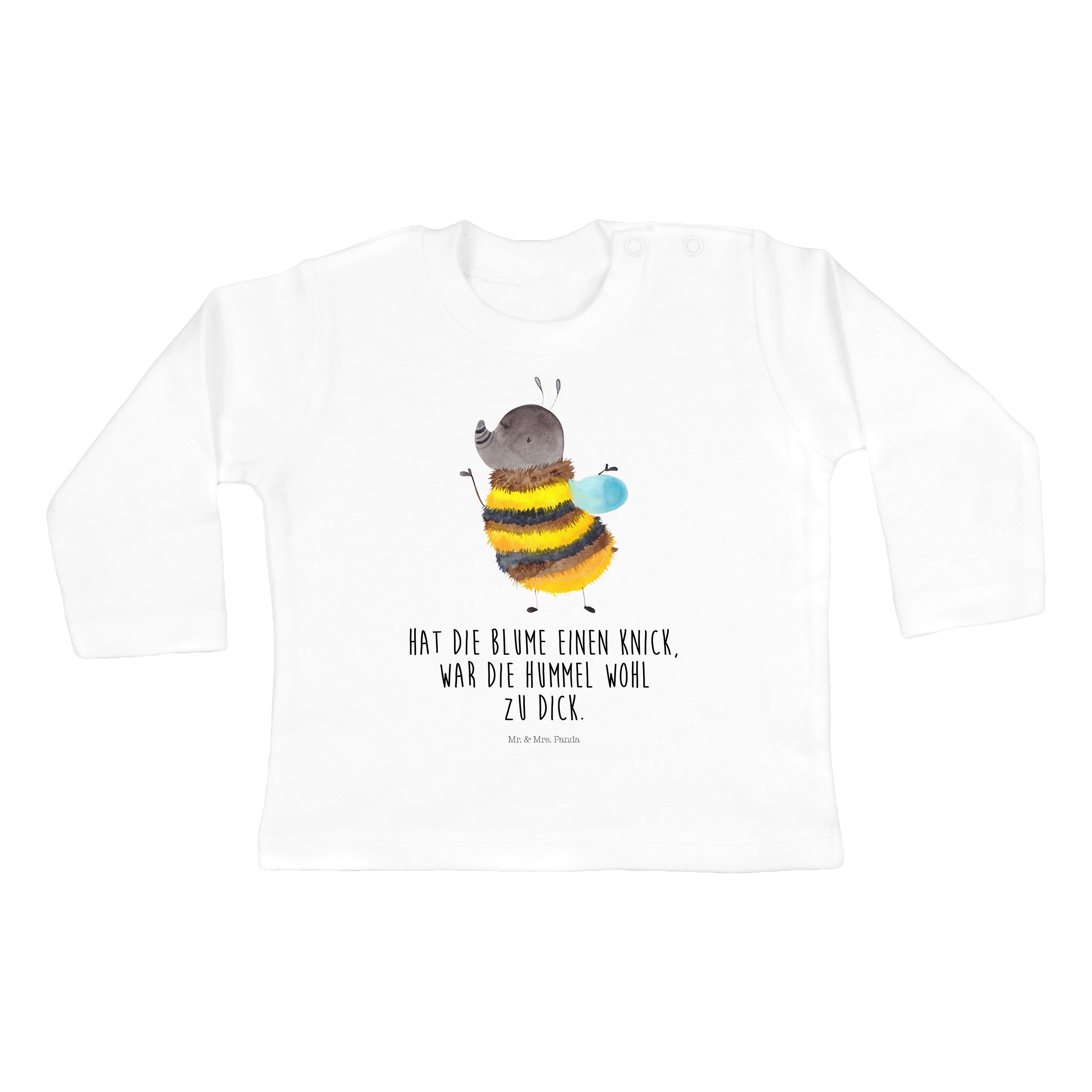 Mr. & Mrs. Panda Strampler Hummel flauschig - Weiß - Geschenk, Baby, Tiere, Biene, Gute Laune, M (1-tlg) | Strampler
