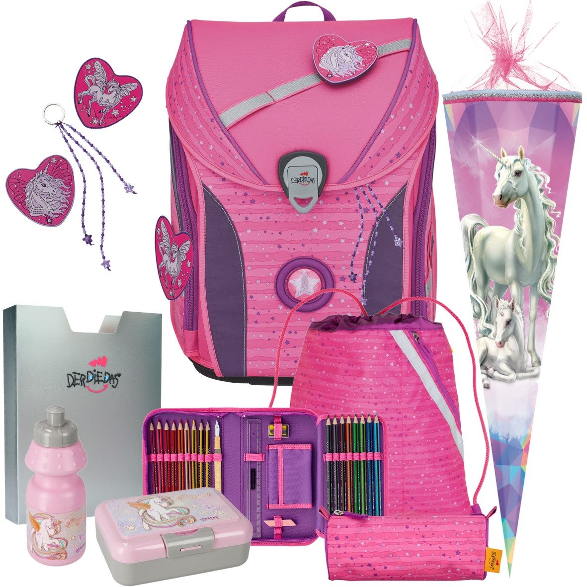 DerDieDas® Schulranzen 1.Klasse ErgoFlex Max in unterschiedlichen Sets (8-tlg)