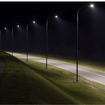 V-TAC LED Außen-Wandleuchte, LED-Leuchtmittel fest verbaut, Kaltweiß, Tageslichtweiß, LED Straßenleuchte Parkplatzlampe Straßenlaterne kaltweiß Aluminium