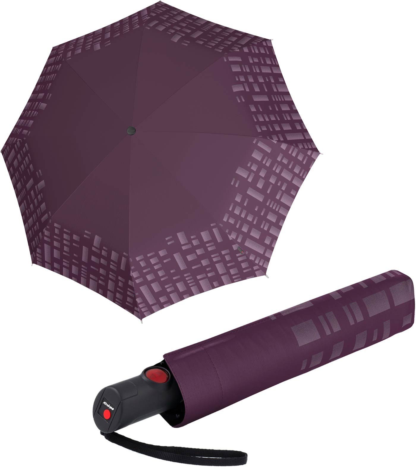Knirps® Taschenregenschirm C.205 Duomatic Auf-Zu-Automatik solid reflective, mit reflektierenden Elementen Solid Purple Reflective