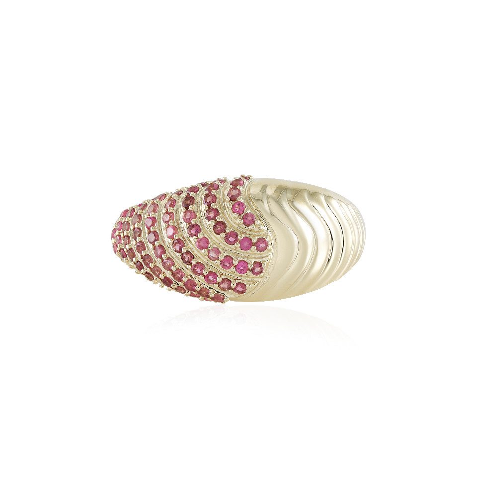 Goldring Schicker nigerianischer rosa Turmalin 9k Gold Ring, 0,609ct