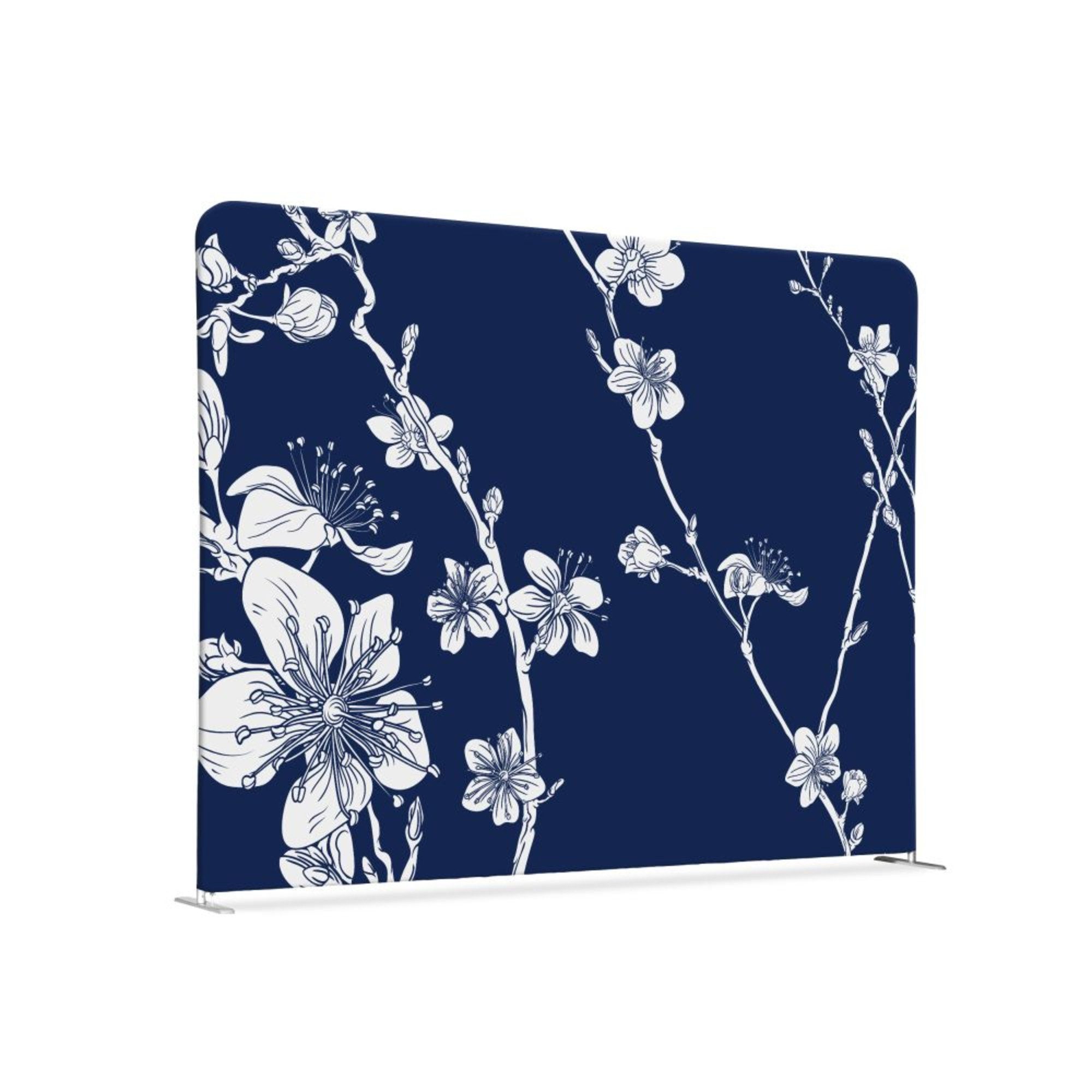 Showdown Displays Standtafel Raumteiler 150x150cm Kirschblüte blau