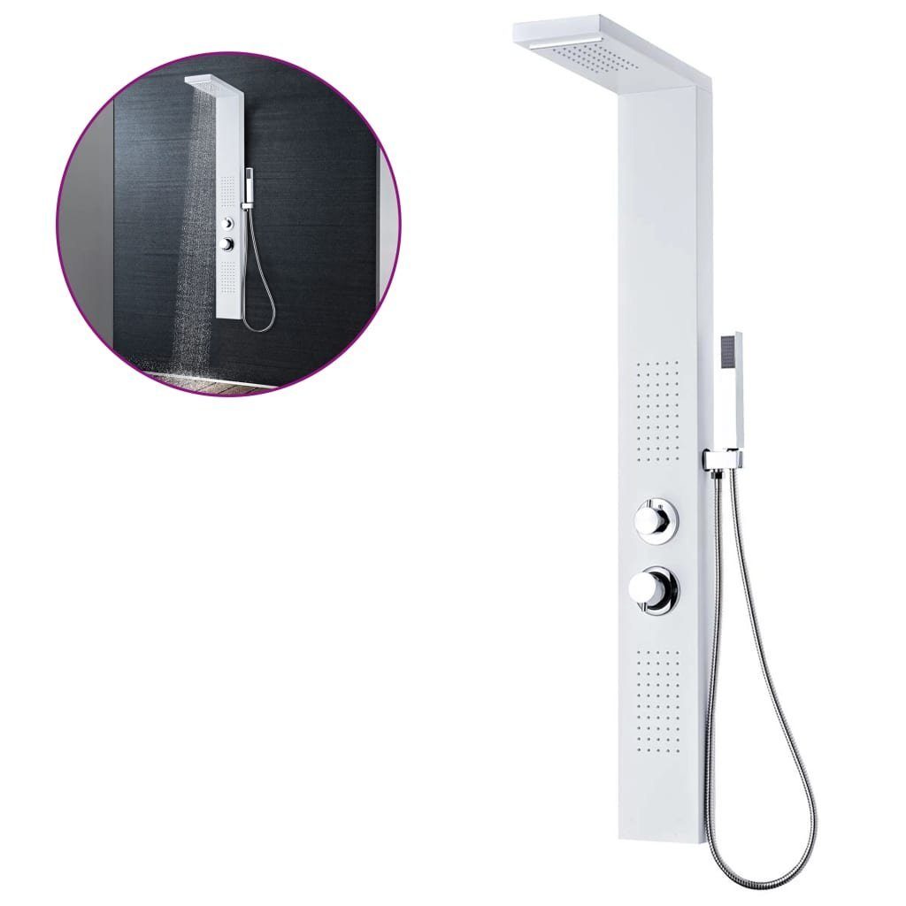 Duscharmatur Duschpaneel-System Aluminium Mattweiß Regendusche Massage Wasserfall