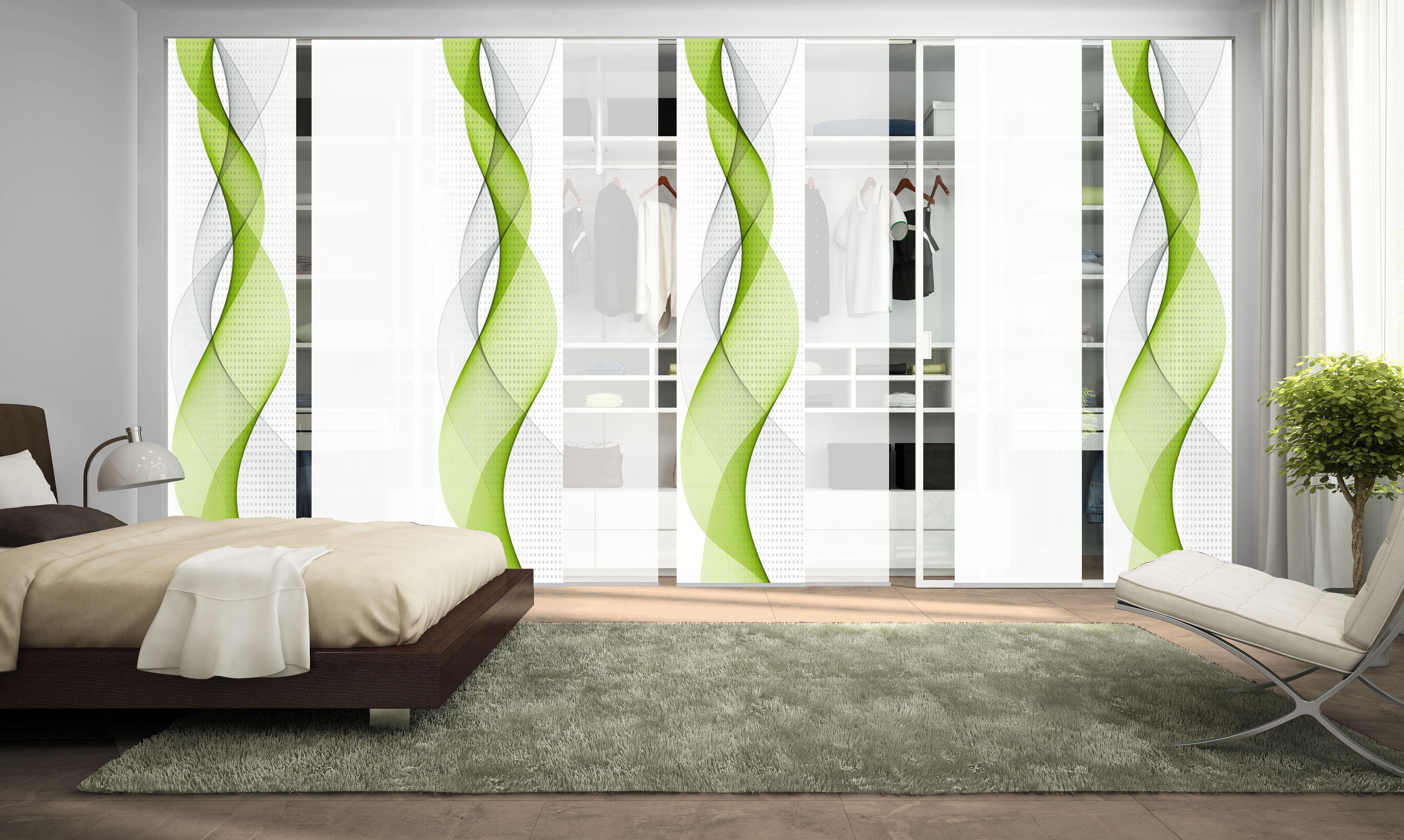 HOME WOHNIDEEN Schiebegardine OPALIA 8ER SET (8 St), Paneelwagen, halbtransparent, Microfaser, HxB: 245x60