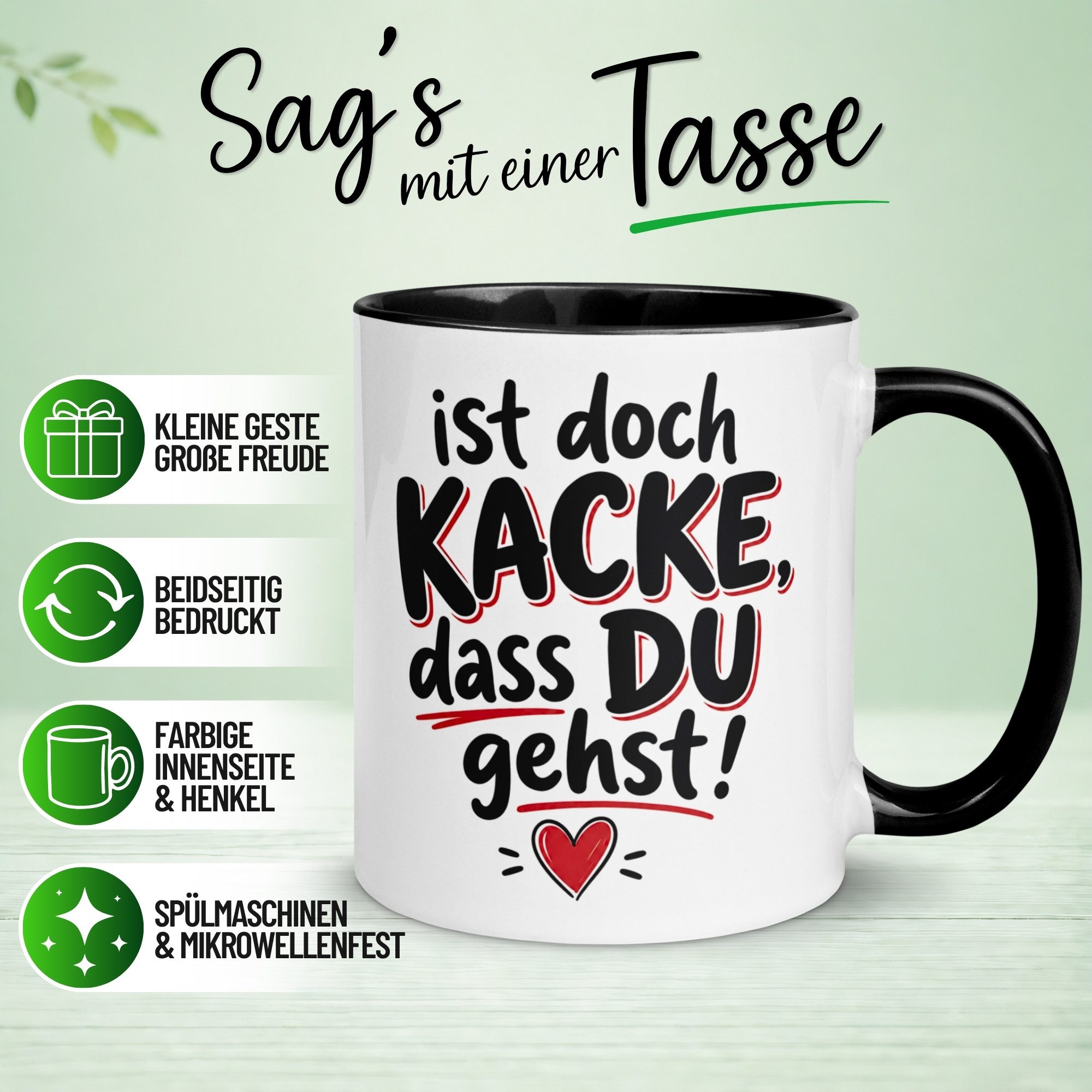 Momentals Tasse Abschiedsgeschenk Kollege Kollegin – Ist doch Kacke dass du gehst, Gratis Versand · Links-&Rechtshänder · Spülmaschinenfest