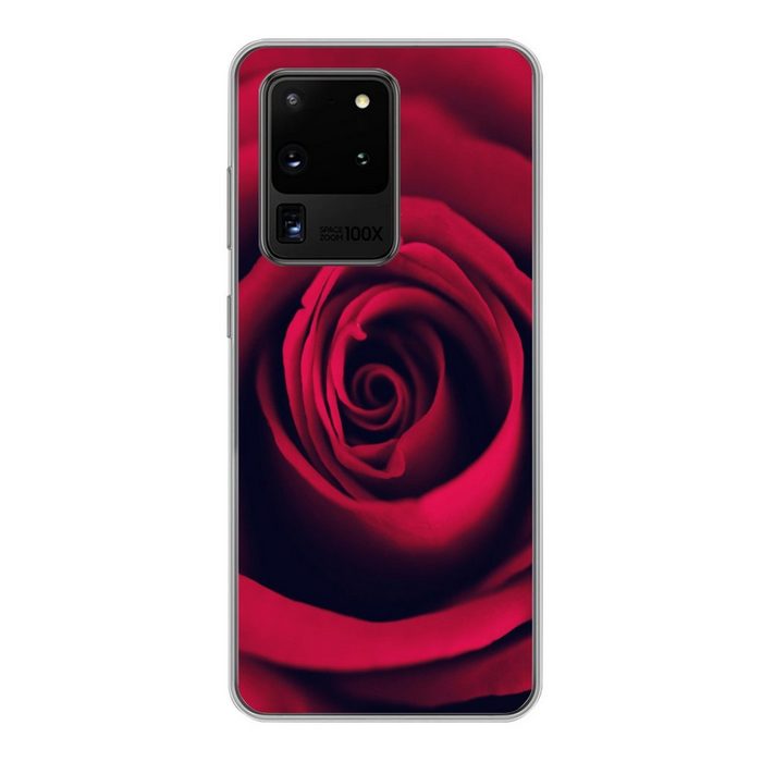 MuchoWow Handyhülle Rosen - Rot - Detail Phone Case Handyhülle Samsung Galaxy S20 Ultra Silikon Schutzhülle