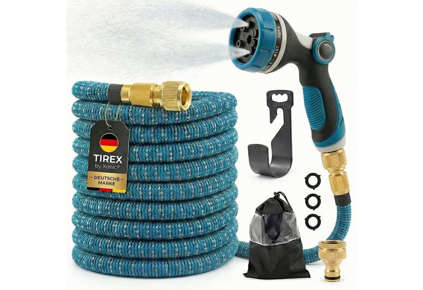 Xonic Gartenschlauch TIREX by xonic® Flexibler Gartenschlauch 3x Latexkern