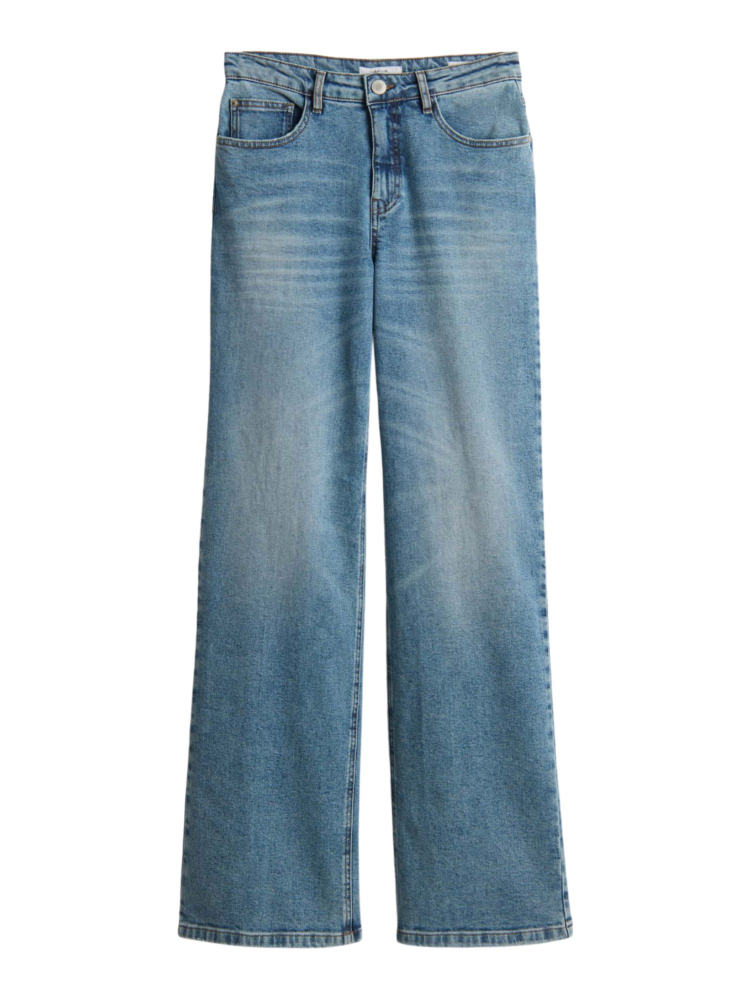 OPUS 5-Pocket-Jeans blau,Basic,Baumwolle,Meliert,Wide Leg,Mittel