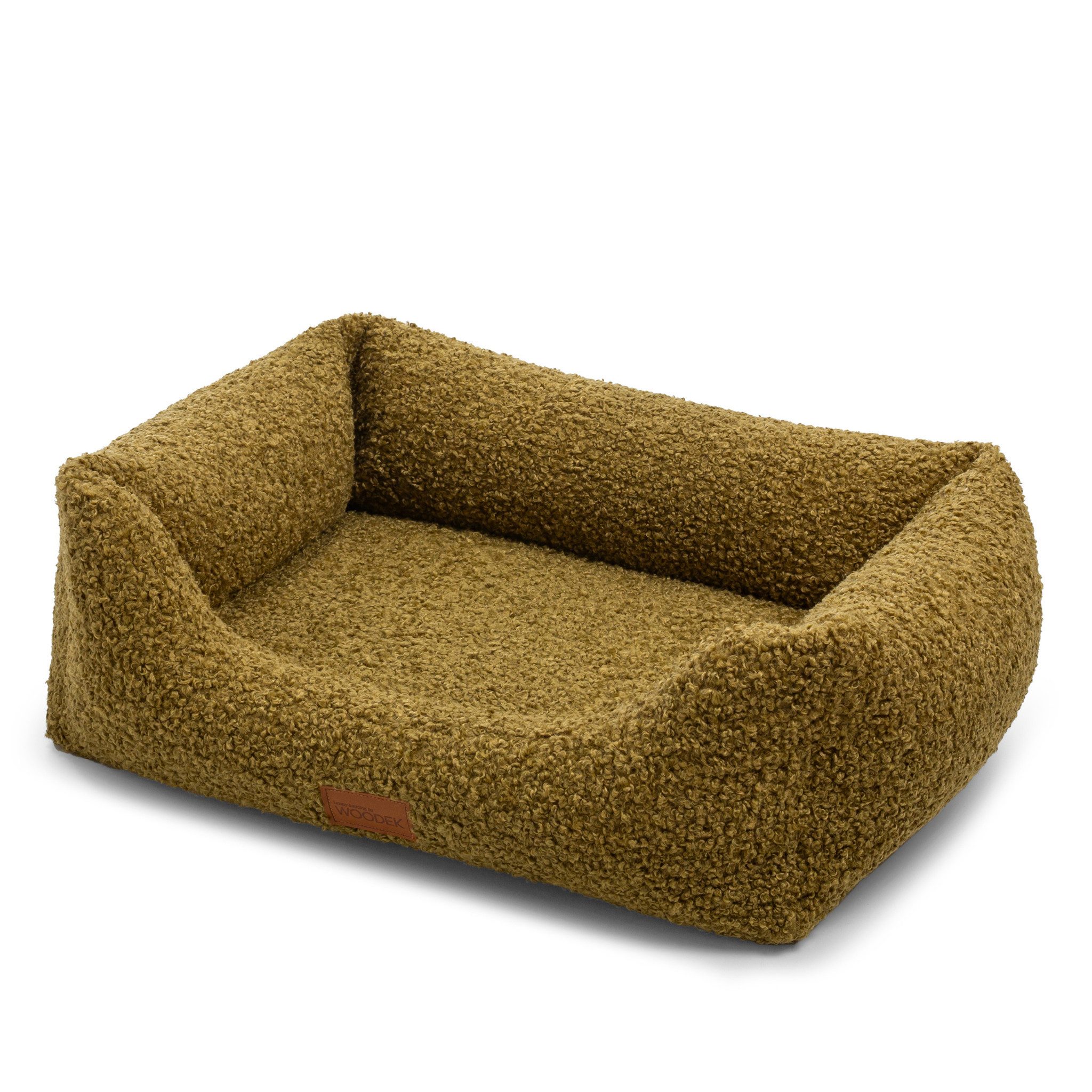 Woodek Design Tiersofa Milo ergonomisches Hundesofa, grün, hergestellt in der EU, Bezug: 100% PES, L 80 x B 60 x H 25 cm, recyceltes und hundefreundliches Material
