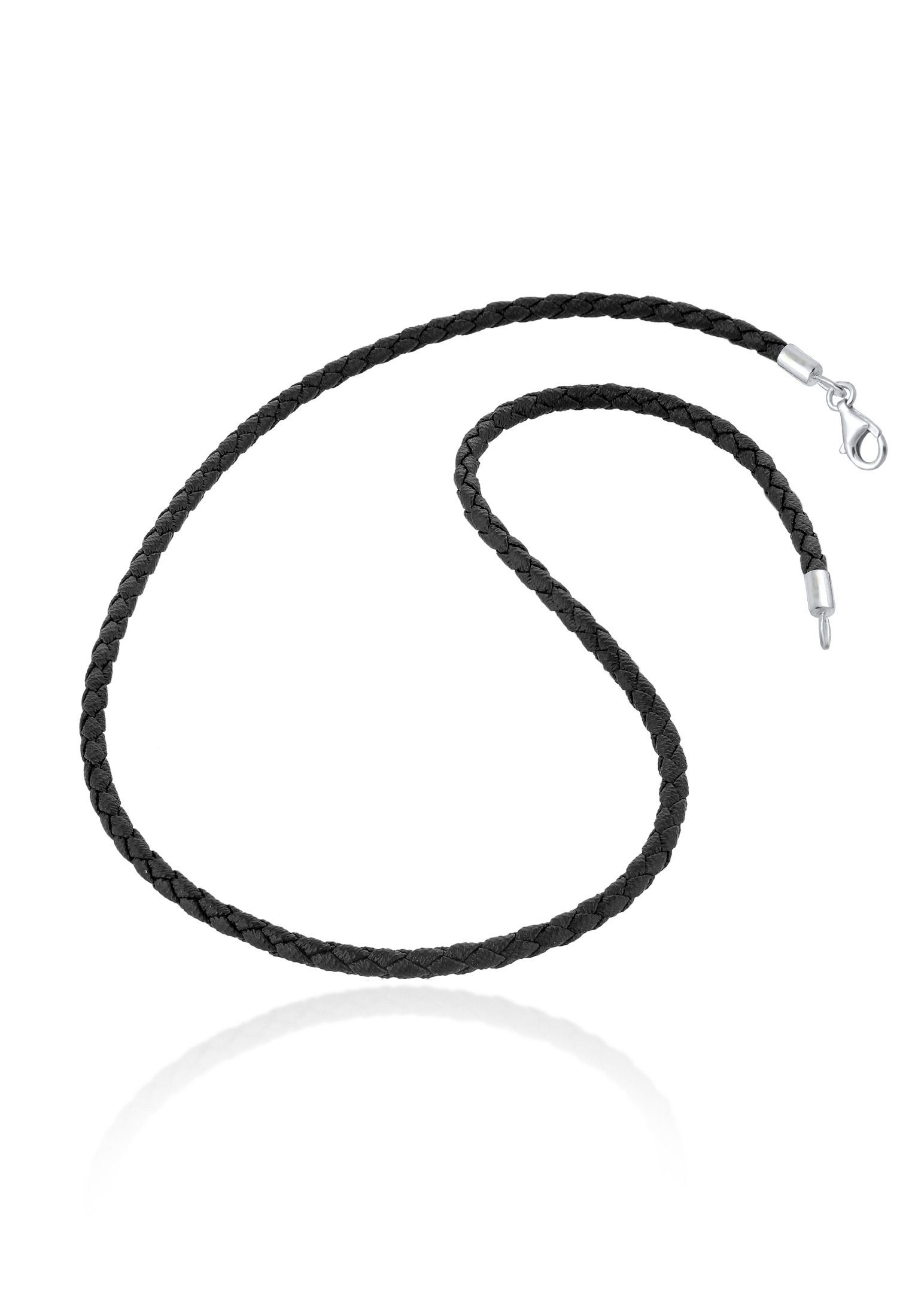 Nenalina Kette ohne Anhänger Lederhalsband Basic Kette Kombinierbar 925 Silber