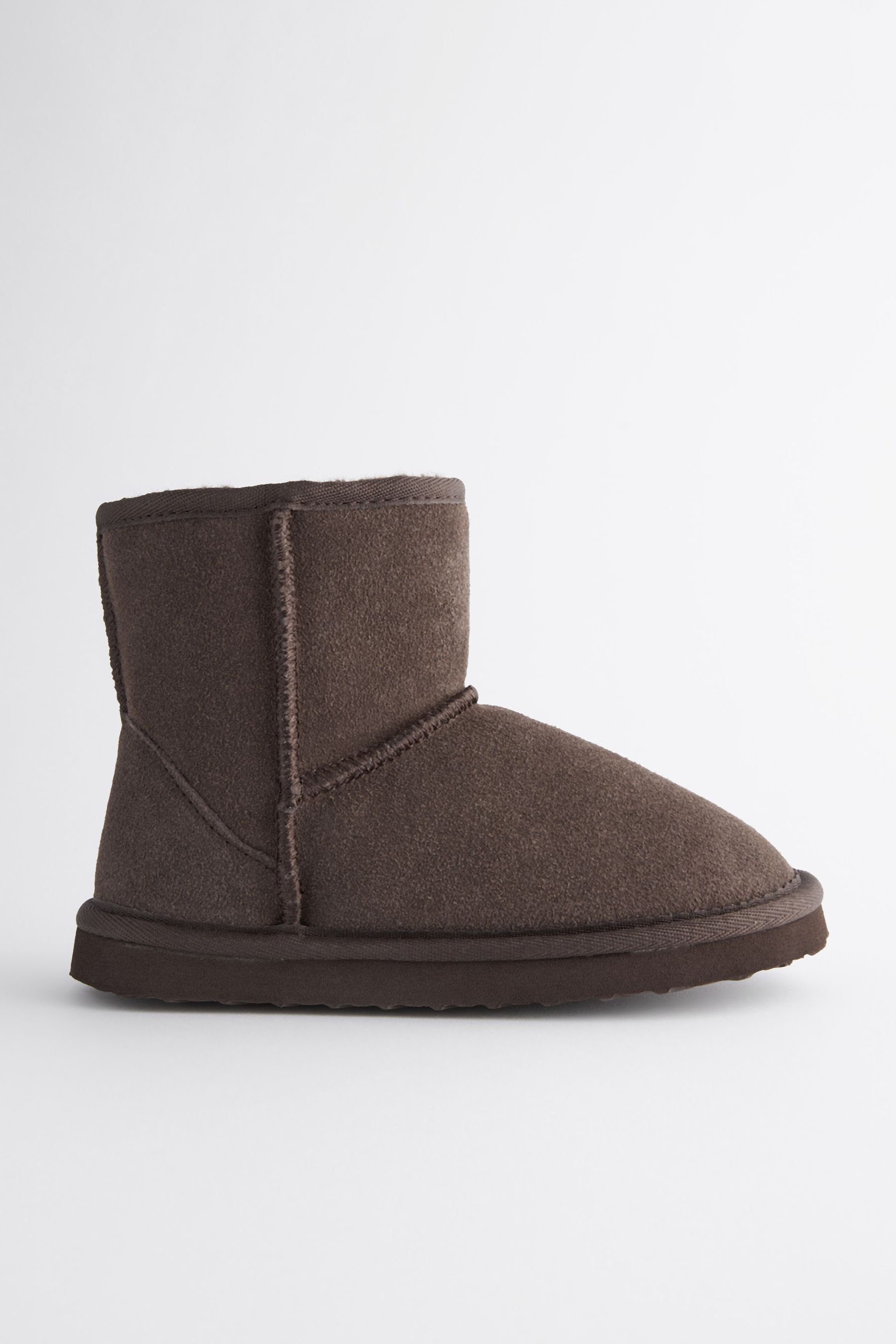 Next Slipper-Stiefel aus Velourleder mit warmem Futter Hausschuh (1-tlg) Chocolate Brown