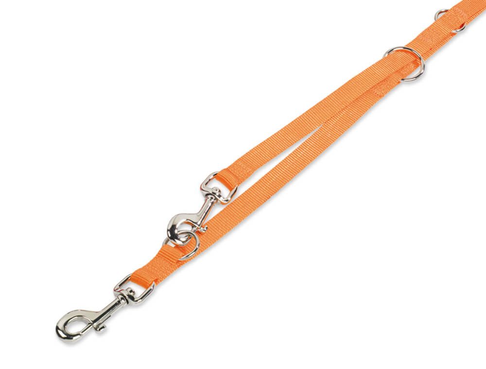 Nobby Hundeleine Führleine "Classic", orange, L-XL, Nylon, 3-fach verstellbar