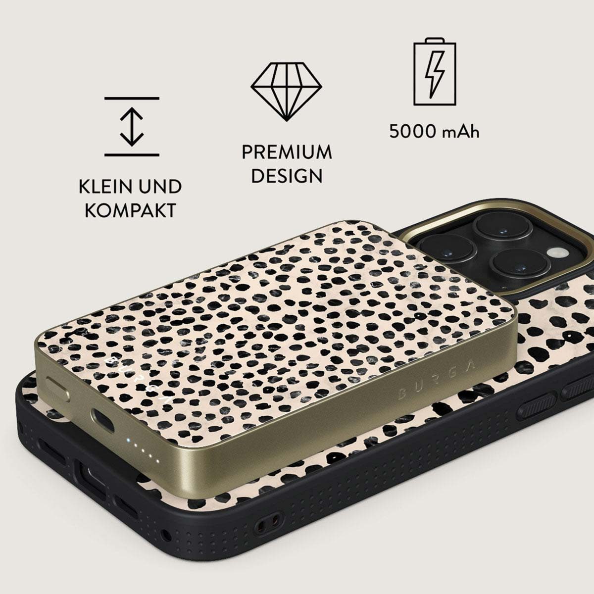 BURGA Burga Magnetische Powerbank 5.000 mAh - MagSafe und Qi2 - Mandel-Latte Powerbank (1 St)