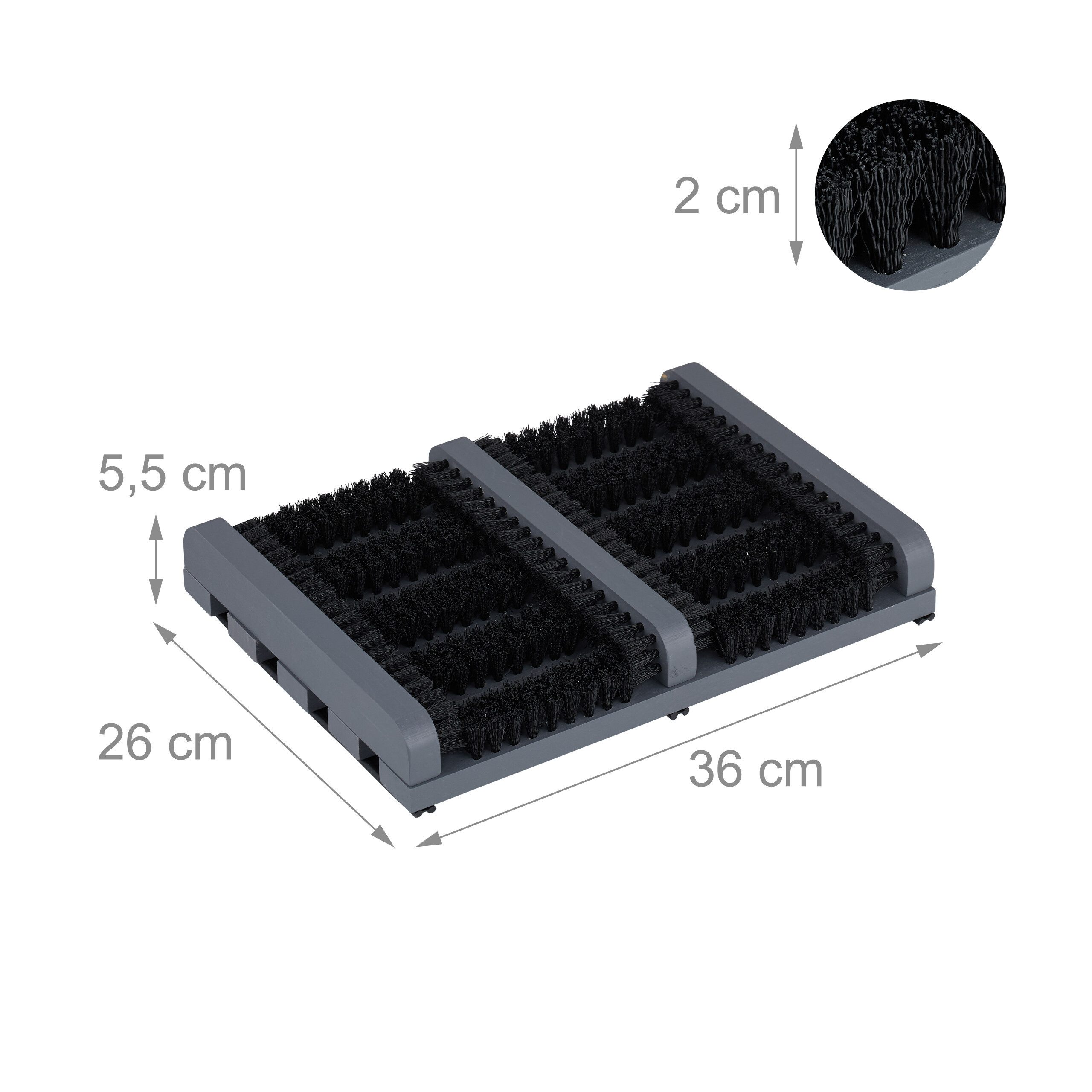 relaxdays Schuhputzbürste Schuhabstreifer mit Bürsten, Arbeits- und Gartenschuhe, Stiefel, (1-tlg) – Bild 4 von 5
