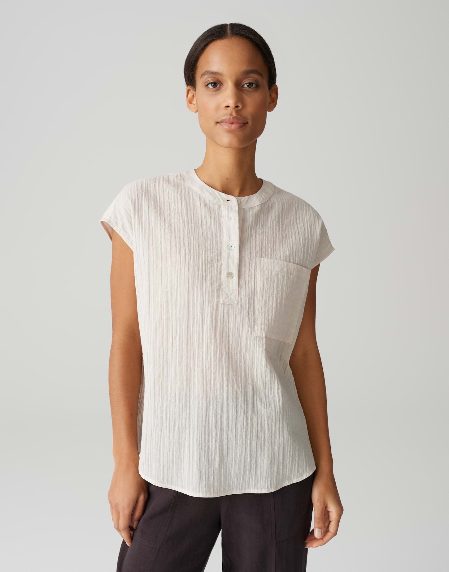 OPUS Kurzarmbluse FAMALI aus BCI Cotton günstig online kaufen