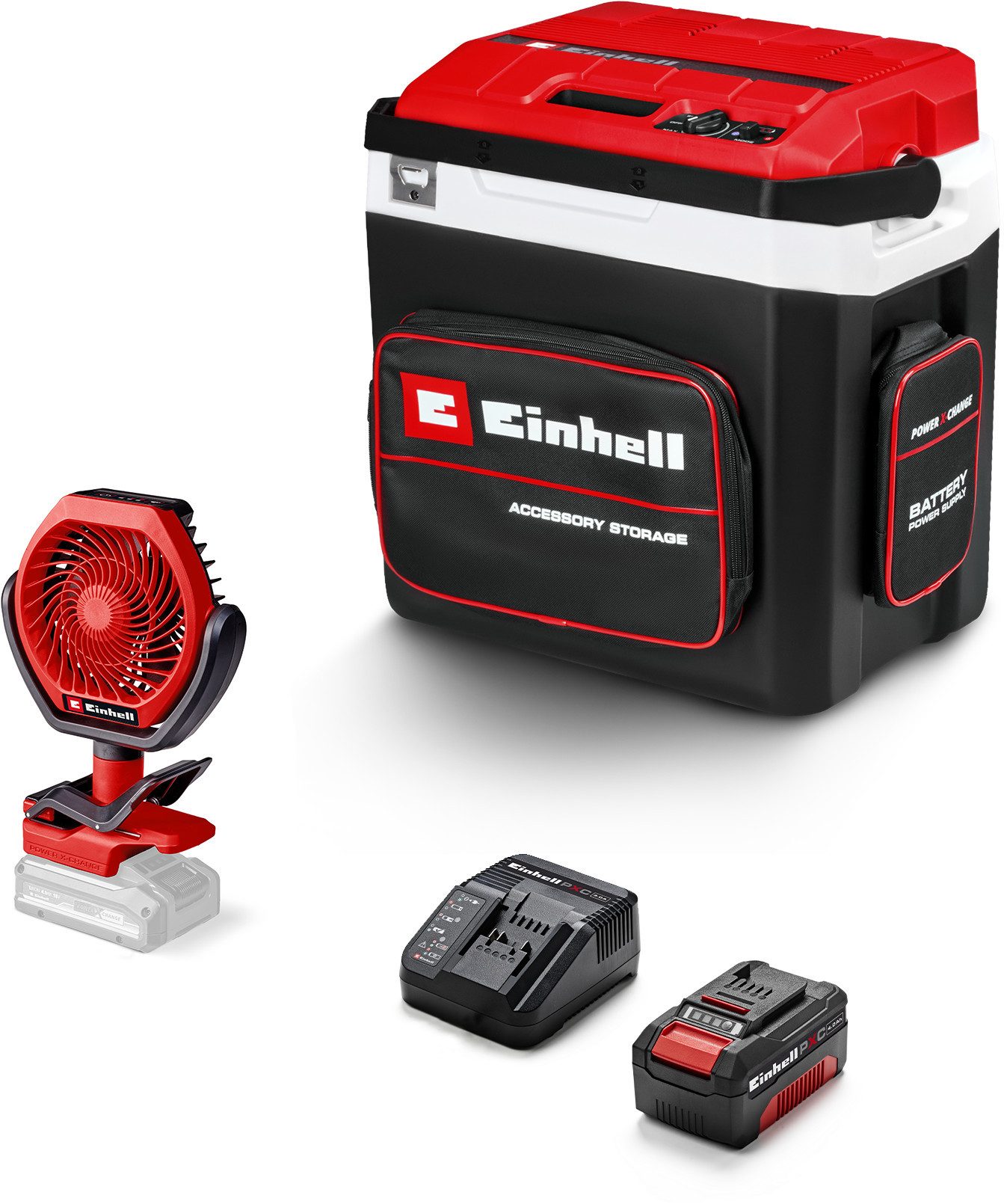 Einhell Kühlbox TE-COL 18/27 + GC-EF 18/110, inkl. Akku und Ladegerät