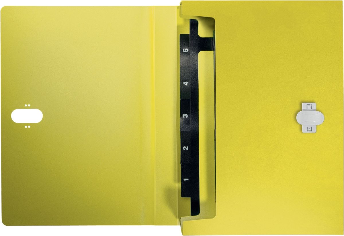 LEITZ Fächermappe Projektmappe Recycle A4 PP 5 Fächer gelb