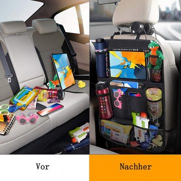 GelldG Auto-Rückenlehnentasche Auto Rückenlehnenschutz 2 Stück Groß Auto Rücksitz Organizer