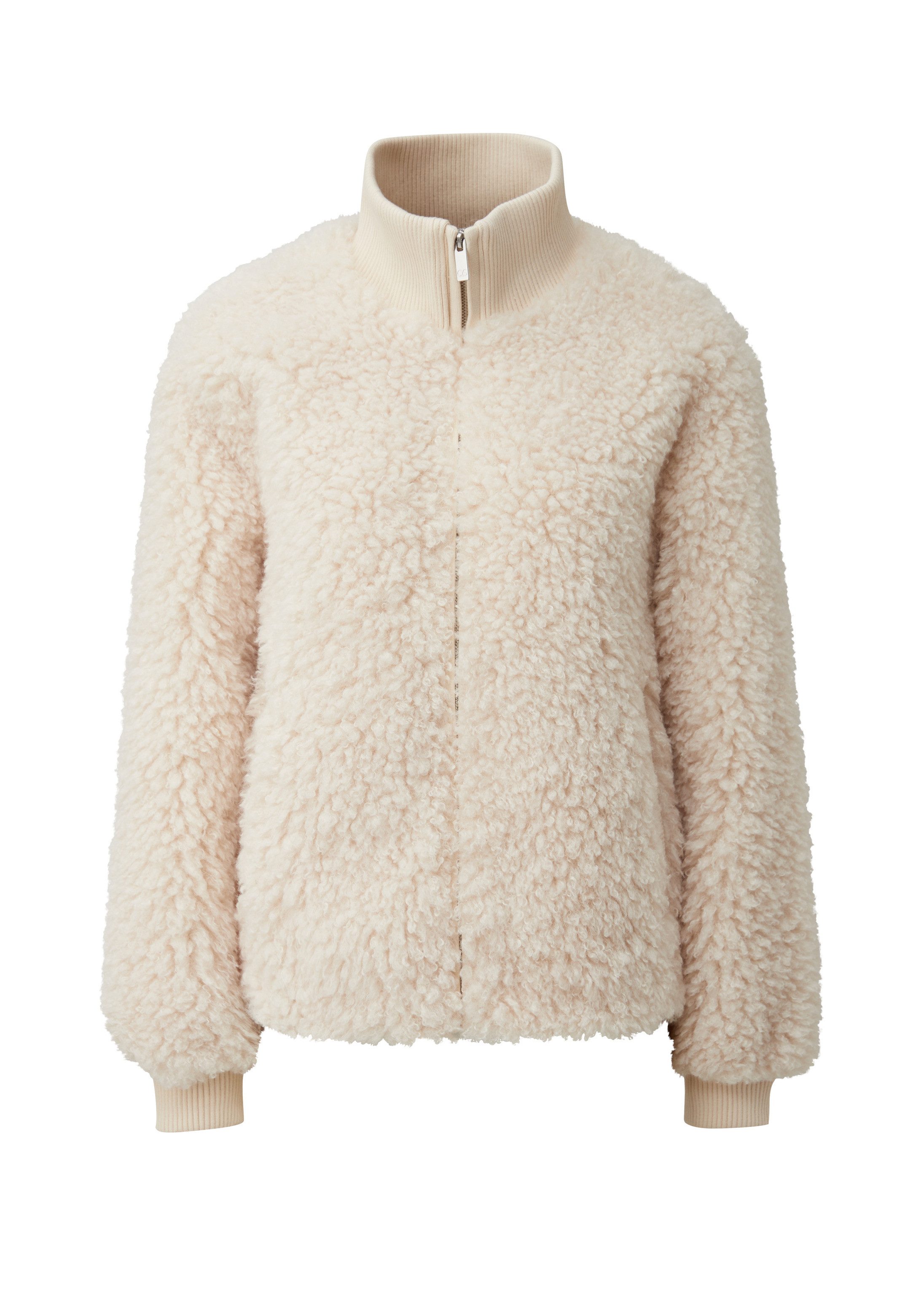 QS Funktionsjacke Outdoor-Jacke Jacke in Felloptik mit Strickkragen – Bild 2 von 5