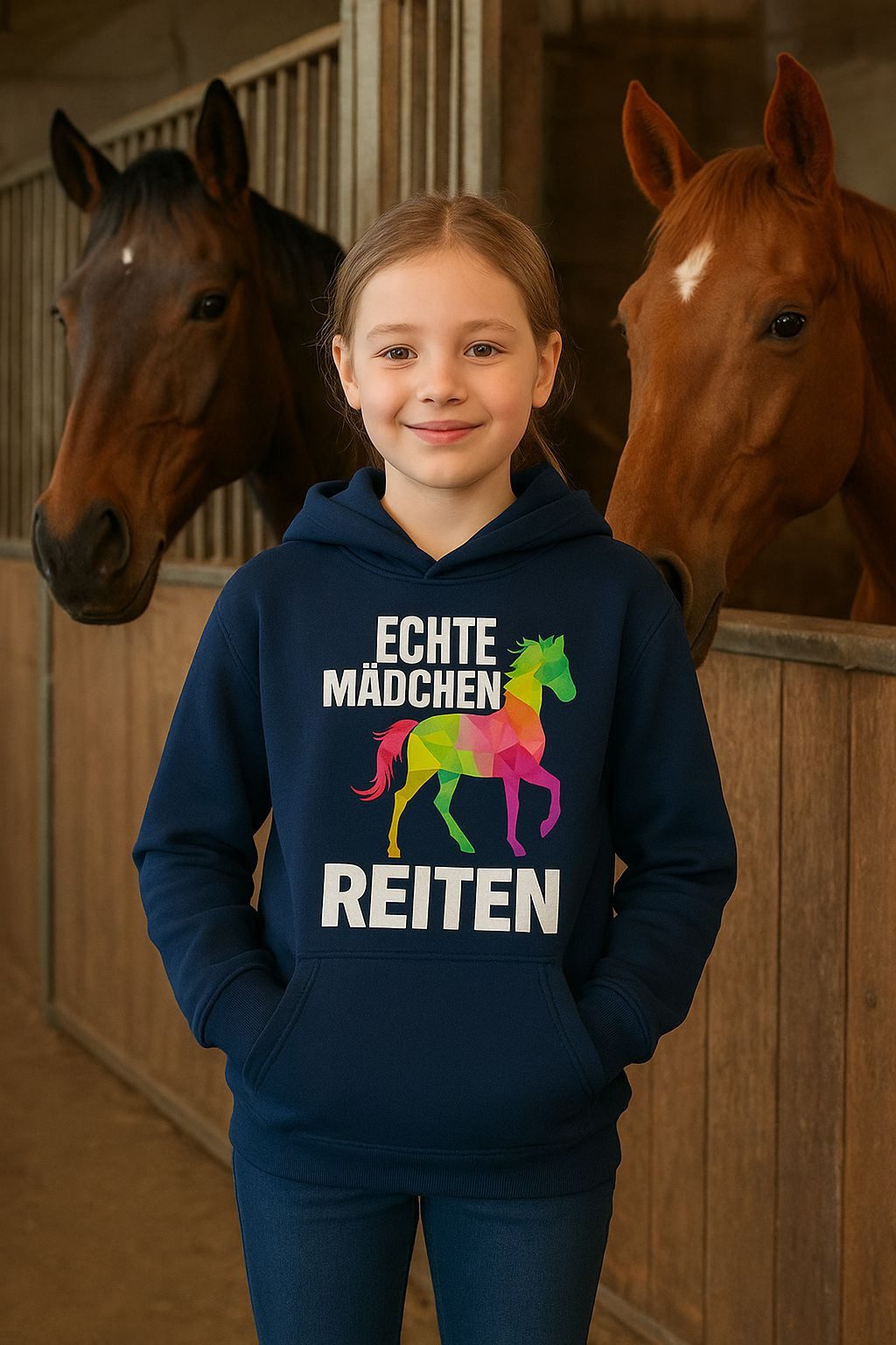 coole-fun-t-shirts Hoodie Echte Mädchen Reiten - Sweatshirt mit Kapuze Pulli 6-14 Jahre Mädchen Sweatshirt mit Kapuze für Pferdemädchen