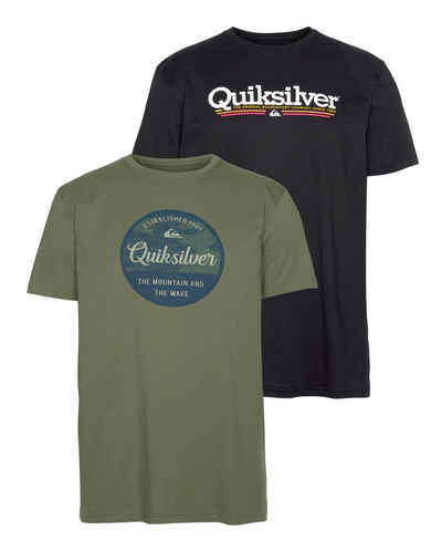 Quiksilver T-Shirt »CIRCLE SCRIPT LINED UP FLAXTON PACK YM« (Packung, 2er-Pack)