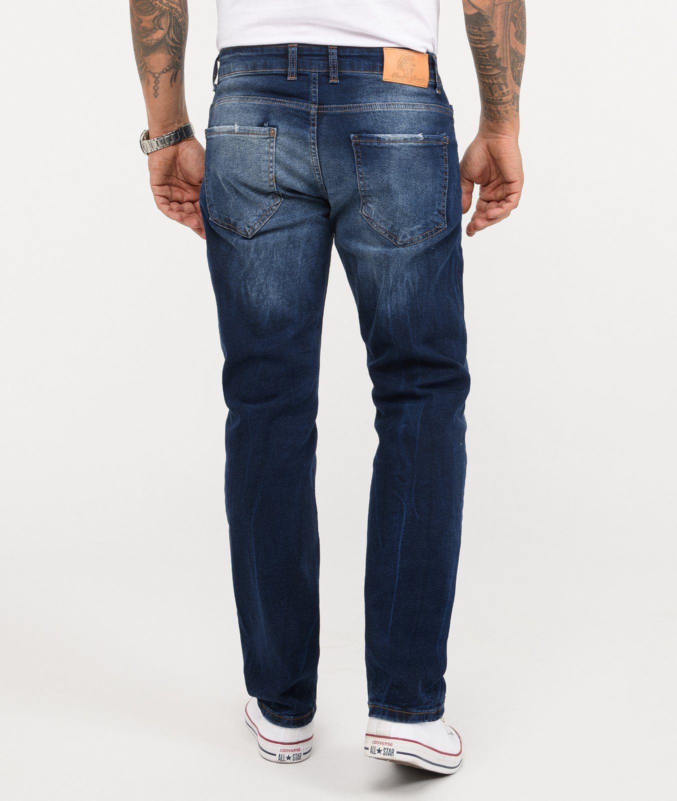 Rock Creek Regular-fit-Jeans Herren Jeans Stonewashed Dunkelblau RC-3113
