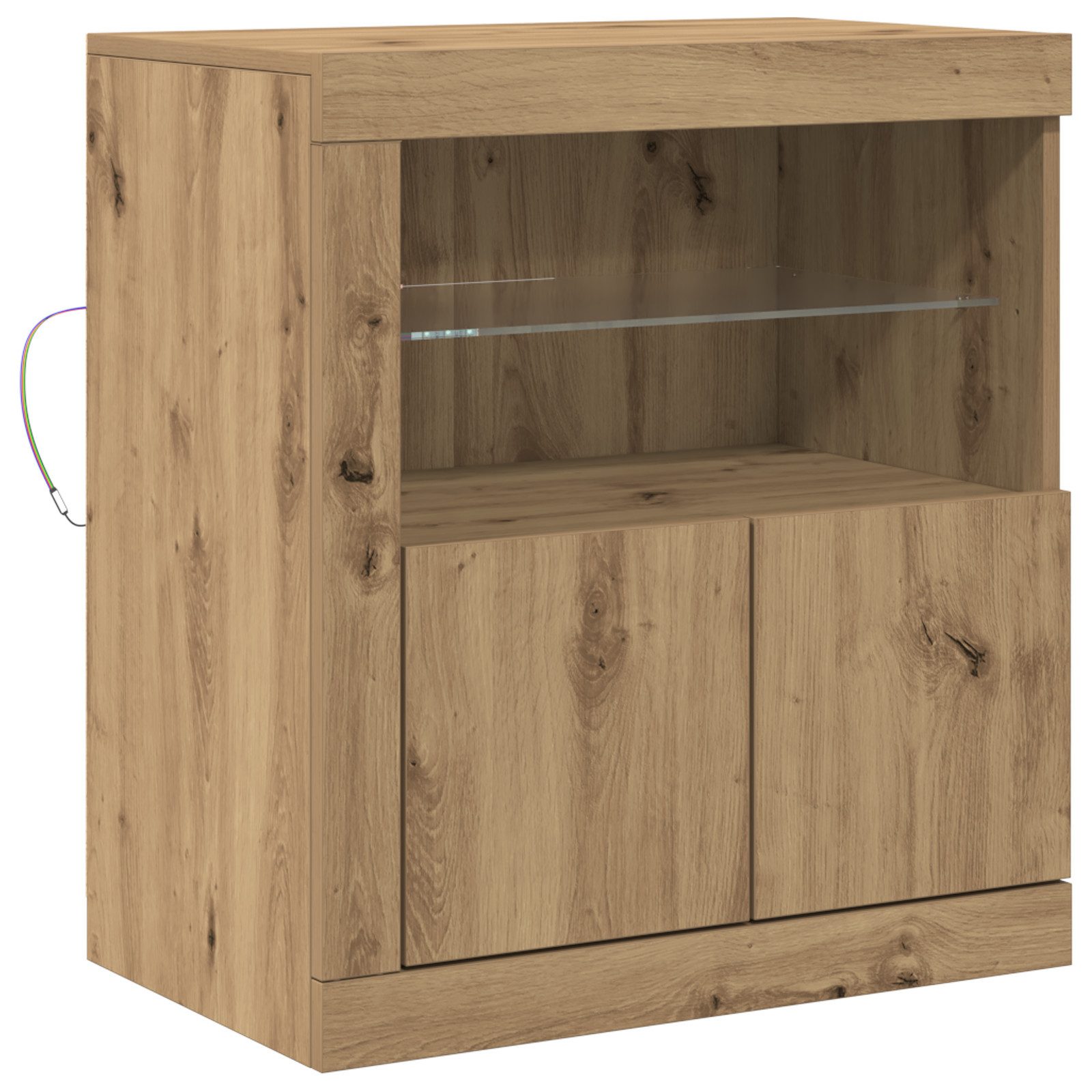 Sideboard Sideboard mit LED-Leuchten Artisan Eiche 60,5x37x67 cm