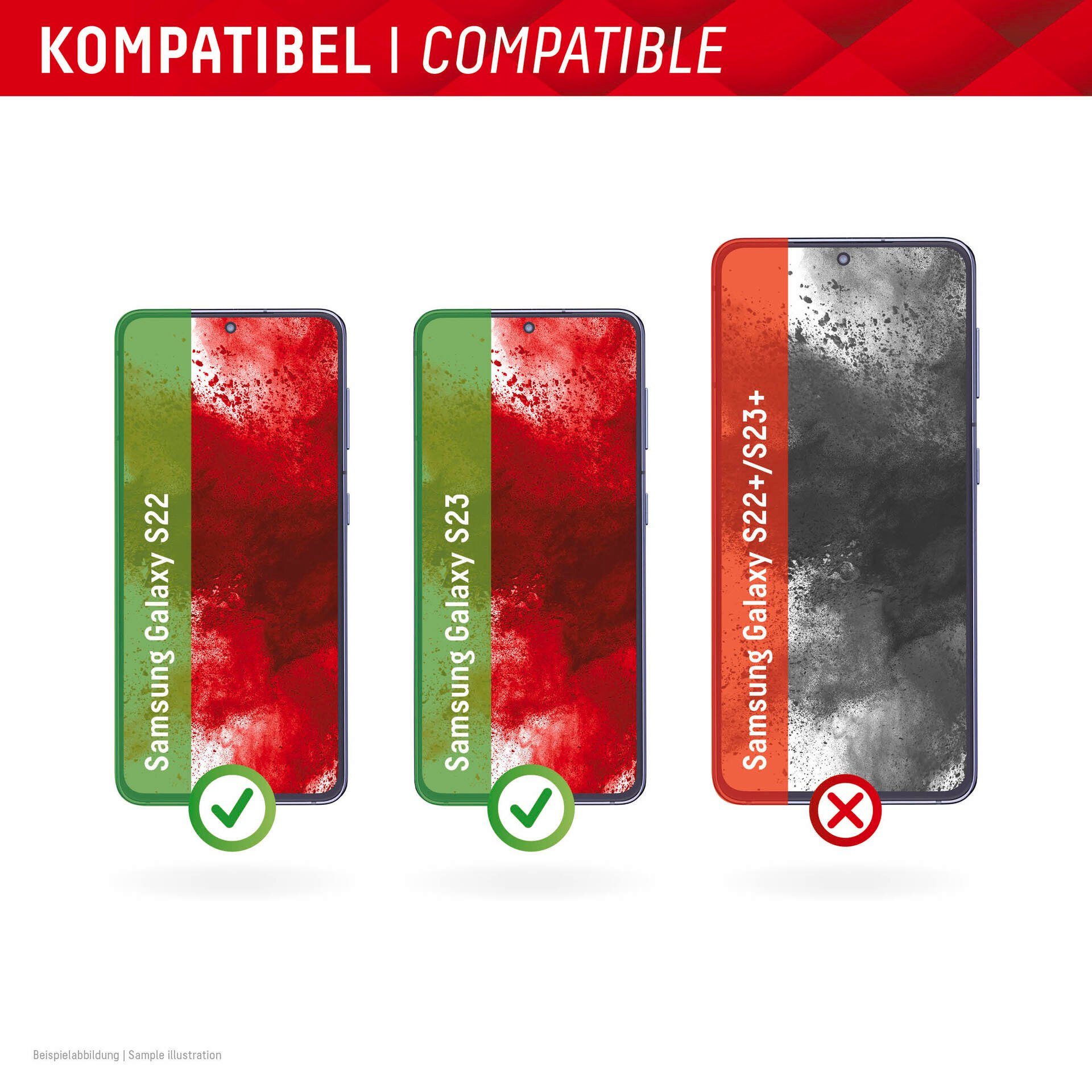 Displex Displayschutzglas Real Glass - Samsung Galaxy S22/S23 – Bild 4 von 5