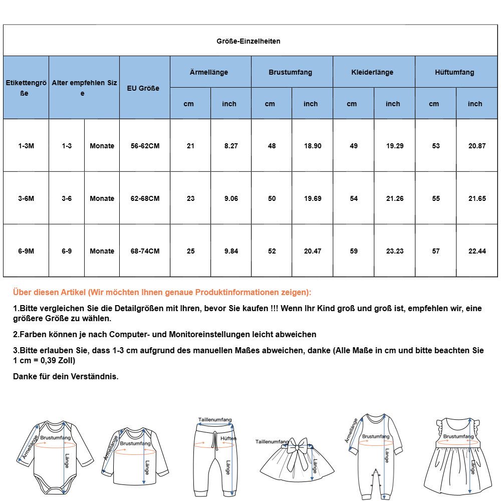 Lapastyle Strampler 2tlg Baby Mädchen Liebesdruck Strampler Langarm Overall Freizeit Set Neugeborenes Schlafanzug, Babykleidung mit Tierdruck