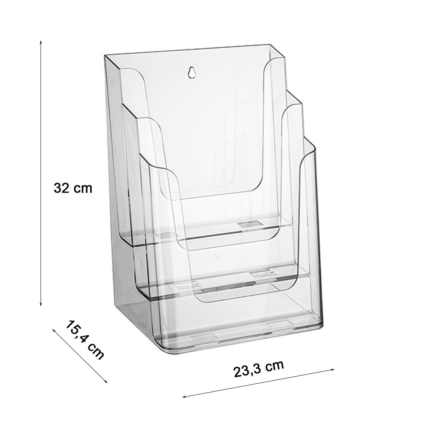 ogoPLUS Zeitungsständer 3 Etagen Prospekthalter Din A4, Flyerständer, Aufst günstig online kaufen