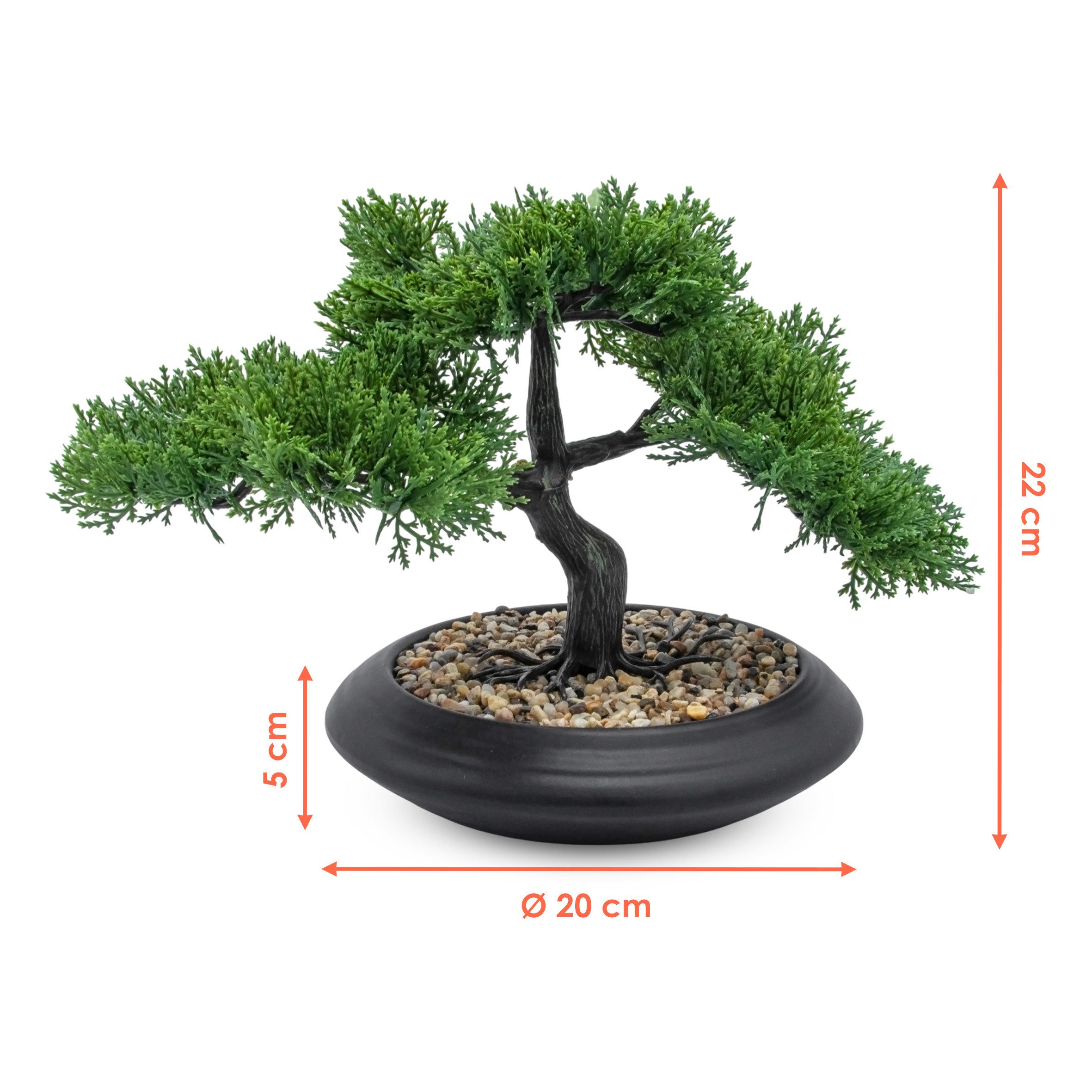 Kunstbonsai Kunst Zedem Bonsai in Keramik Schale - 22 cm Zedem Bonsai, Spet günstig online kaufen