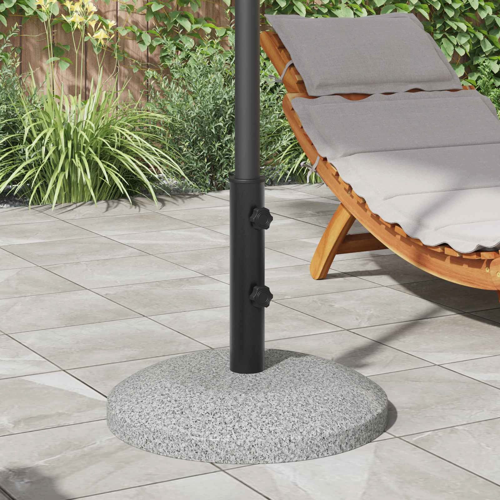 vidaXL Schirmhalter Parasol Fußrohr 0.6 kg Schwarz Eisen for 40-50 mm Pole, 1 tlg.