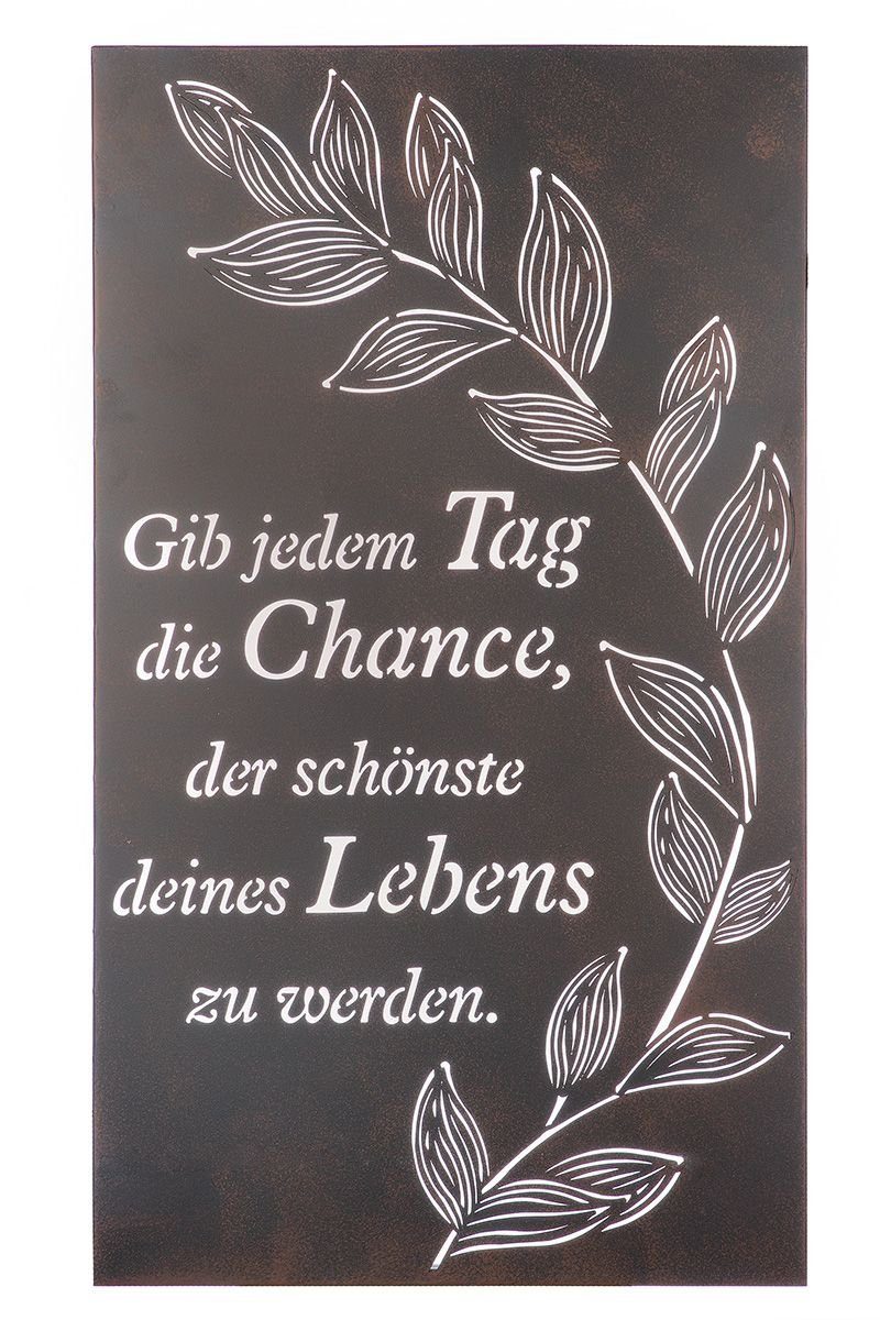 Wandrelief Wandspruch Deko Tag\