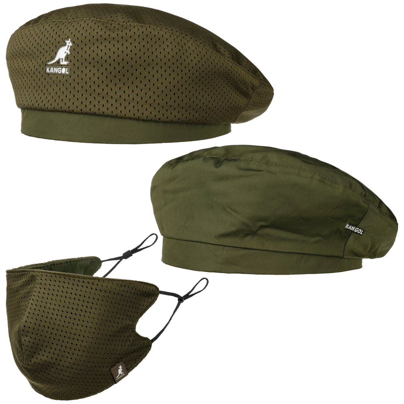 mit Beanie (1-St) Damenbaske Kangol Futter oliv