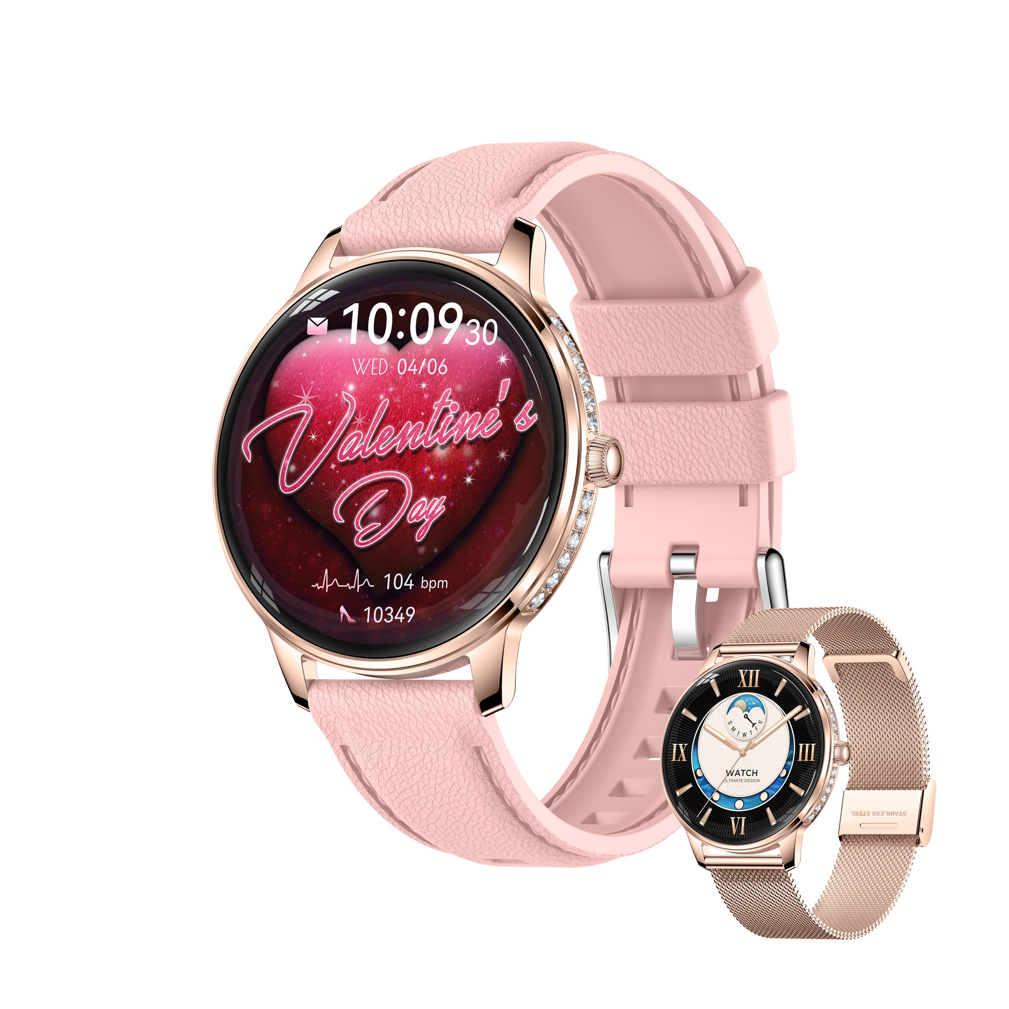 Zevelora Damen AMOLED Bluetooth Fitnessuhr 100 Sportmodi Smartwatch (3,02 cm/1,19 Zoll, Andriod /iOS), Herren Sportuhr IP68 Schlaftracking Anruffunktion FitCloudPro