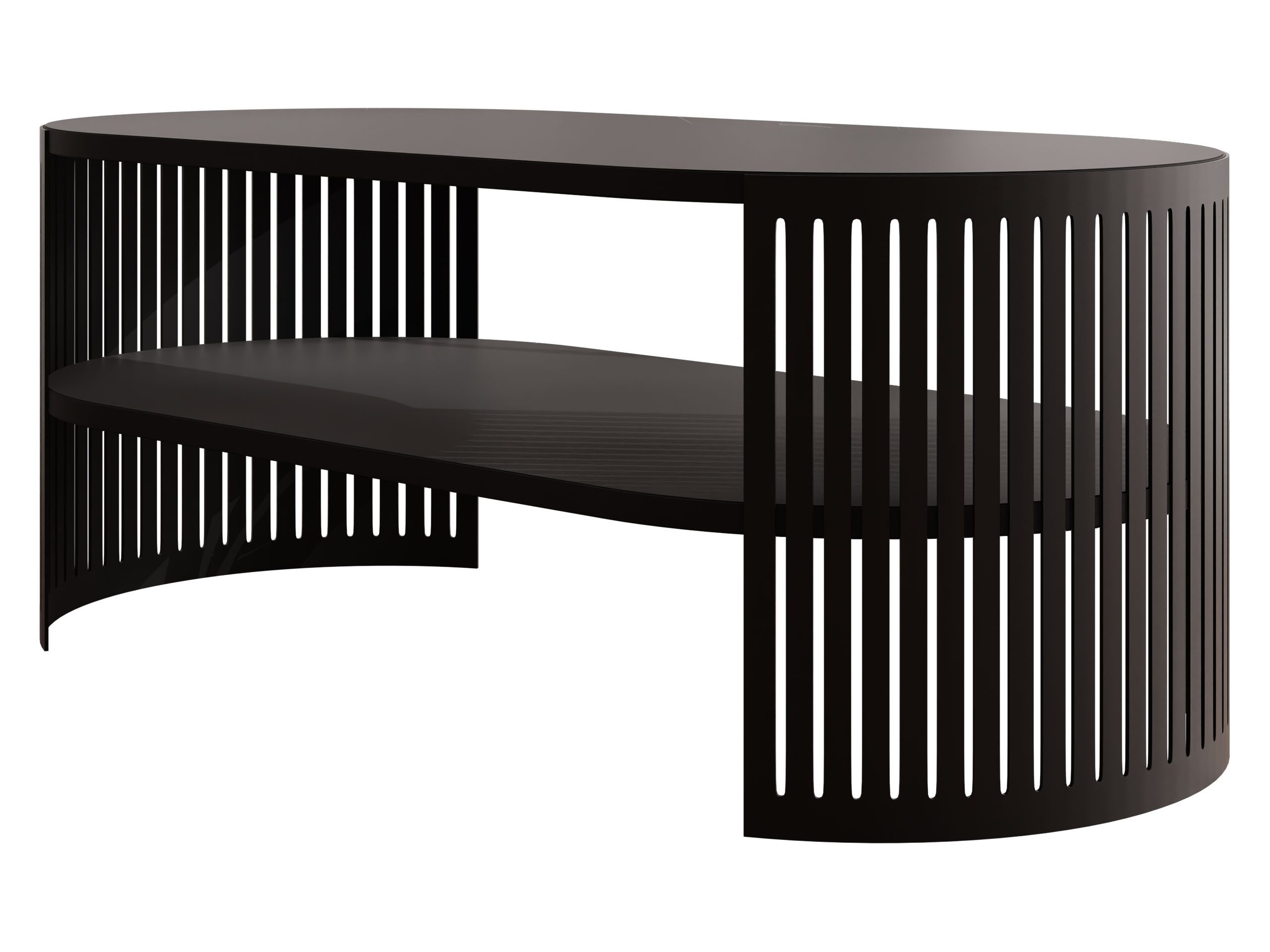 MIRJAN24 Couchtisch Fikoli Oval I (mit Regal), Gestell aus Stahl, 100x50x40 günstig online kaufen