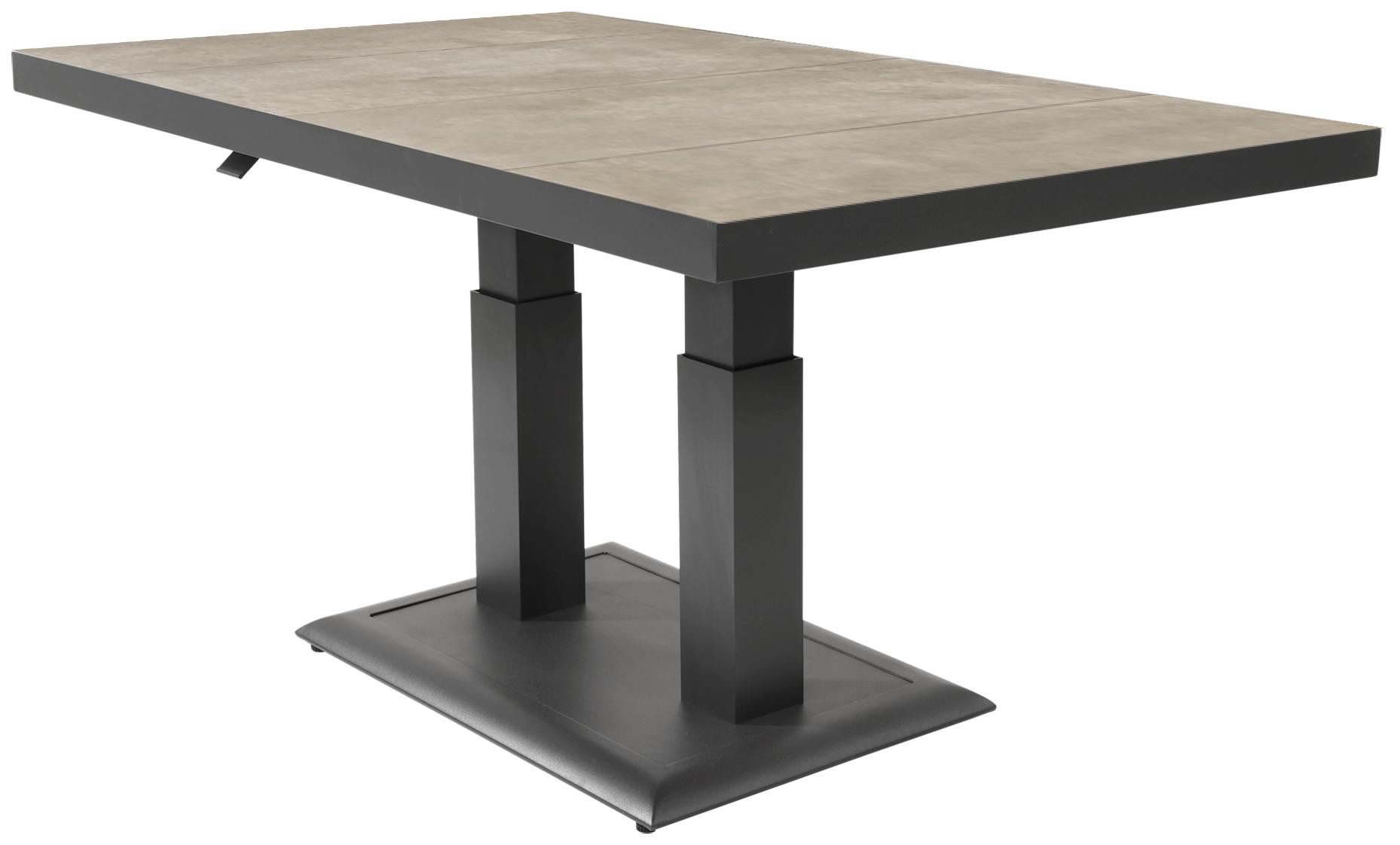 Lesli Living Gartentisch Höhenverstellbarer Gartentisch MURCIA NEGRO - 140 x 85 cm