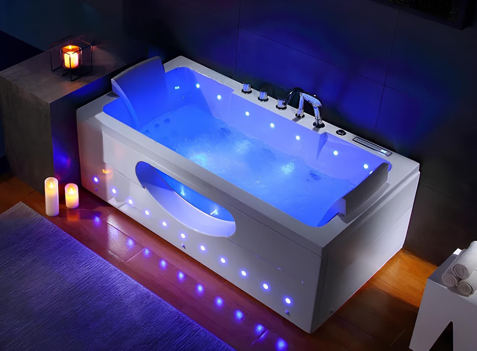 Xlmoebel Whirlpool-Badewanne Relaxpool Hydromassagewanne aus Acryl in Weiß, Made in Europa