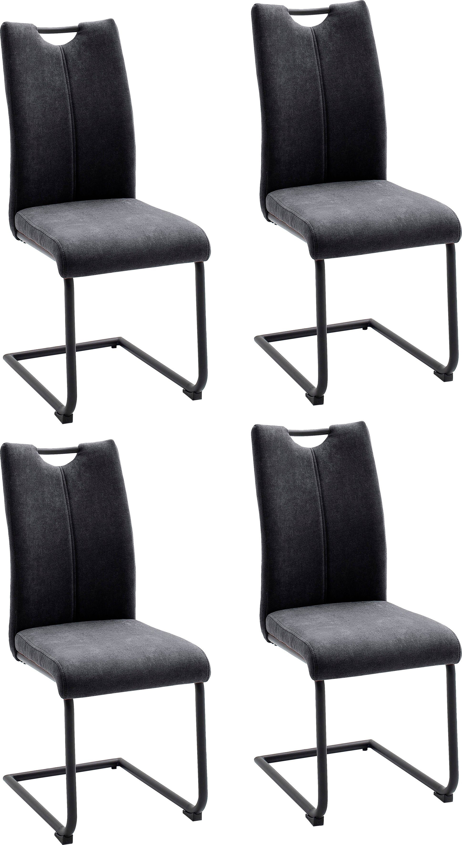 MCA furniture Freischwinger Adana (4 St), 4er-Set mit Stoffbezug, belastbar bis 120 kg Anthrazit | Anthrazit