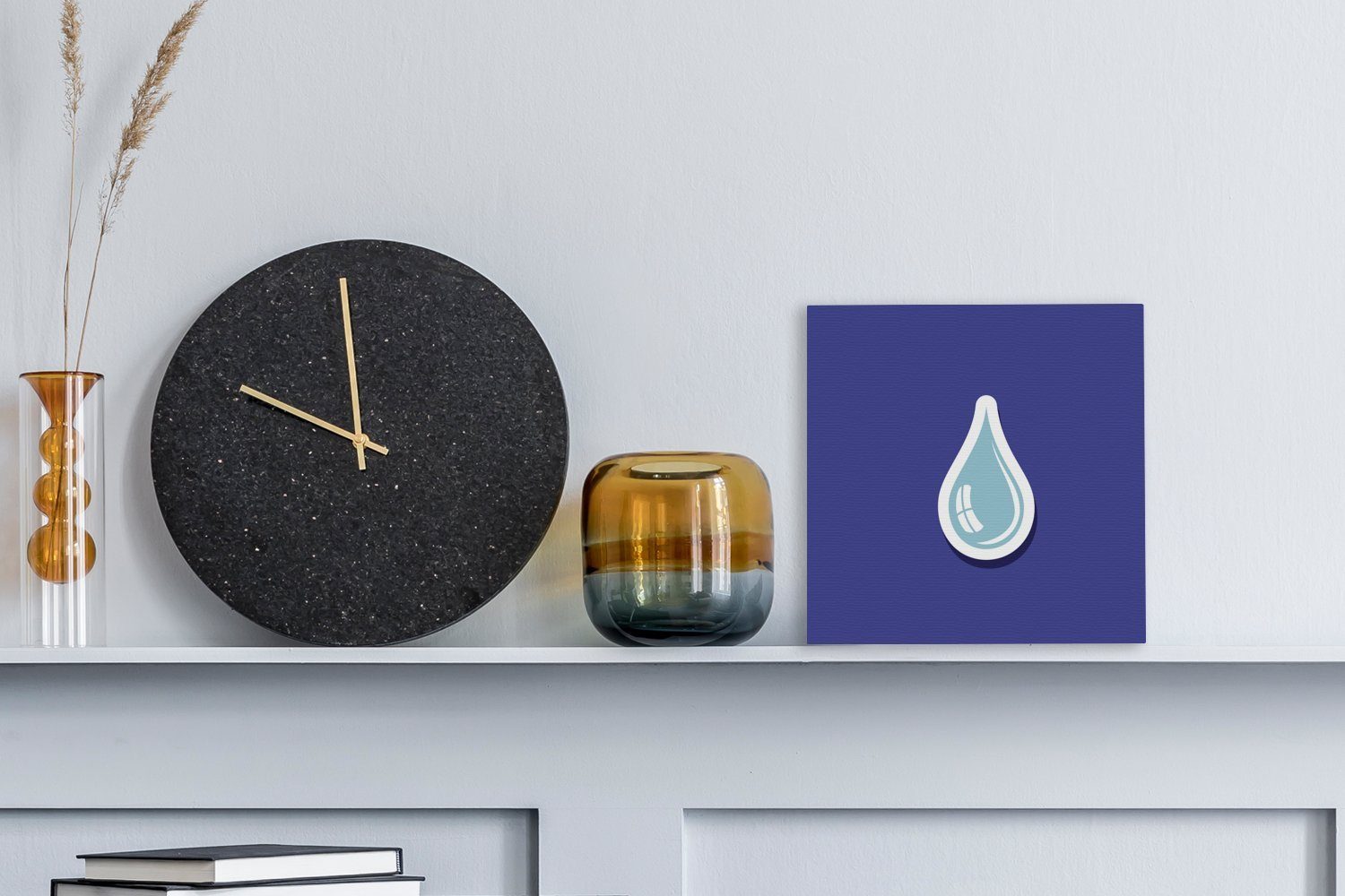 OneMillionCanvasses® Leinwandbild Bilder Wassertropfens, Schlafzimmer Illustration eines Eine St), für hellblauen (1 Wohnzimmer Leinwand