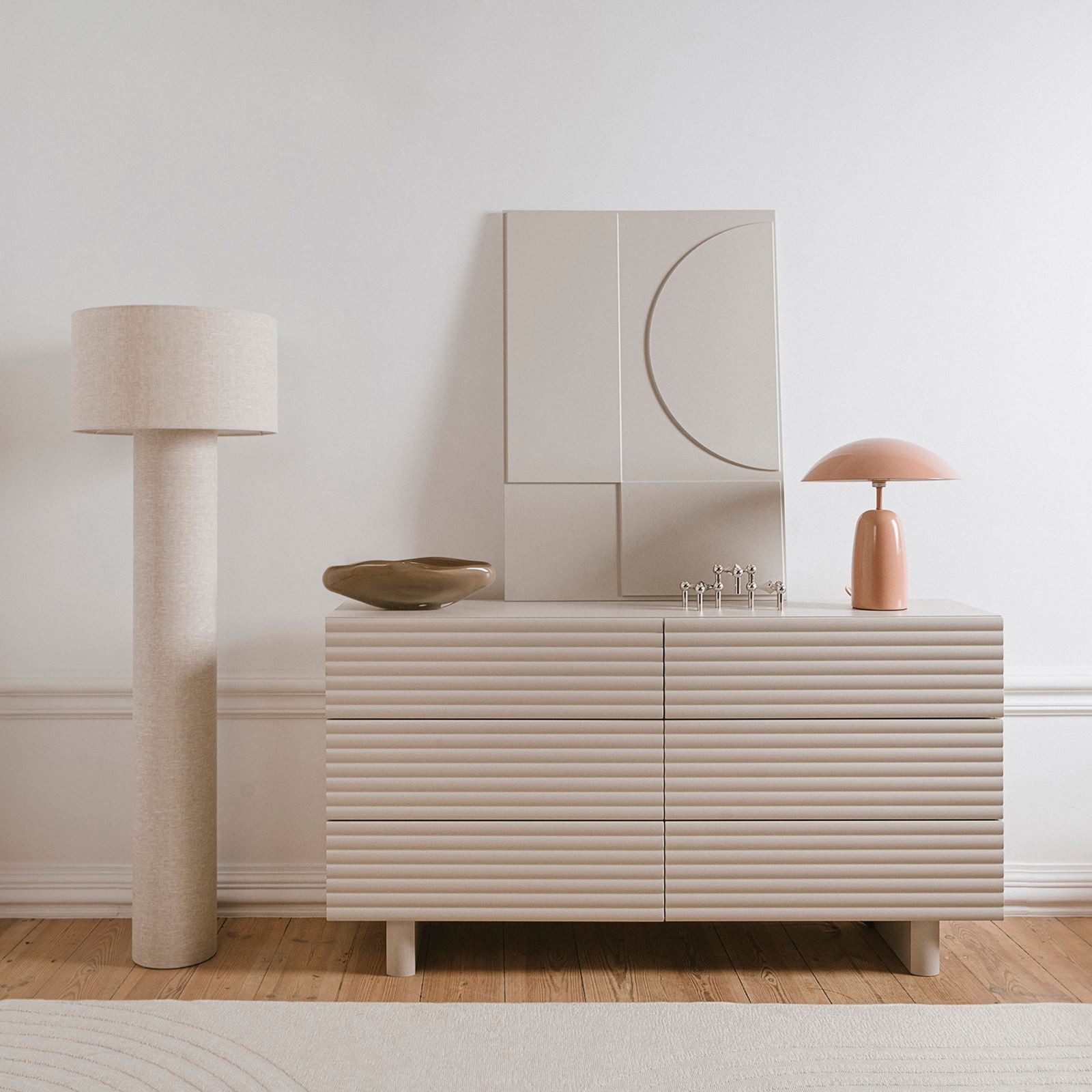 IDIMEX Sideboard TURKU, Sideboard mit 6 Schubladen Push to open modern Kaschmir