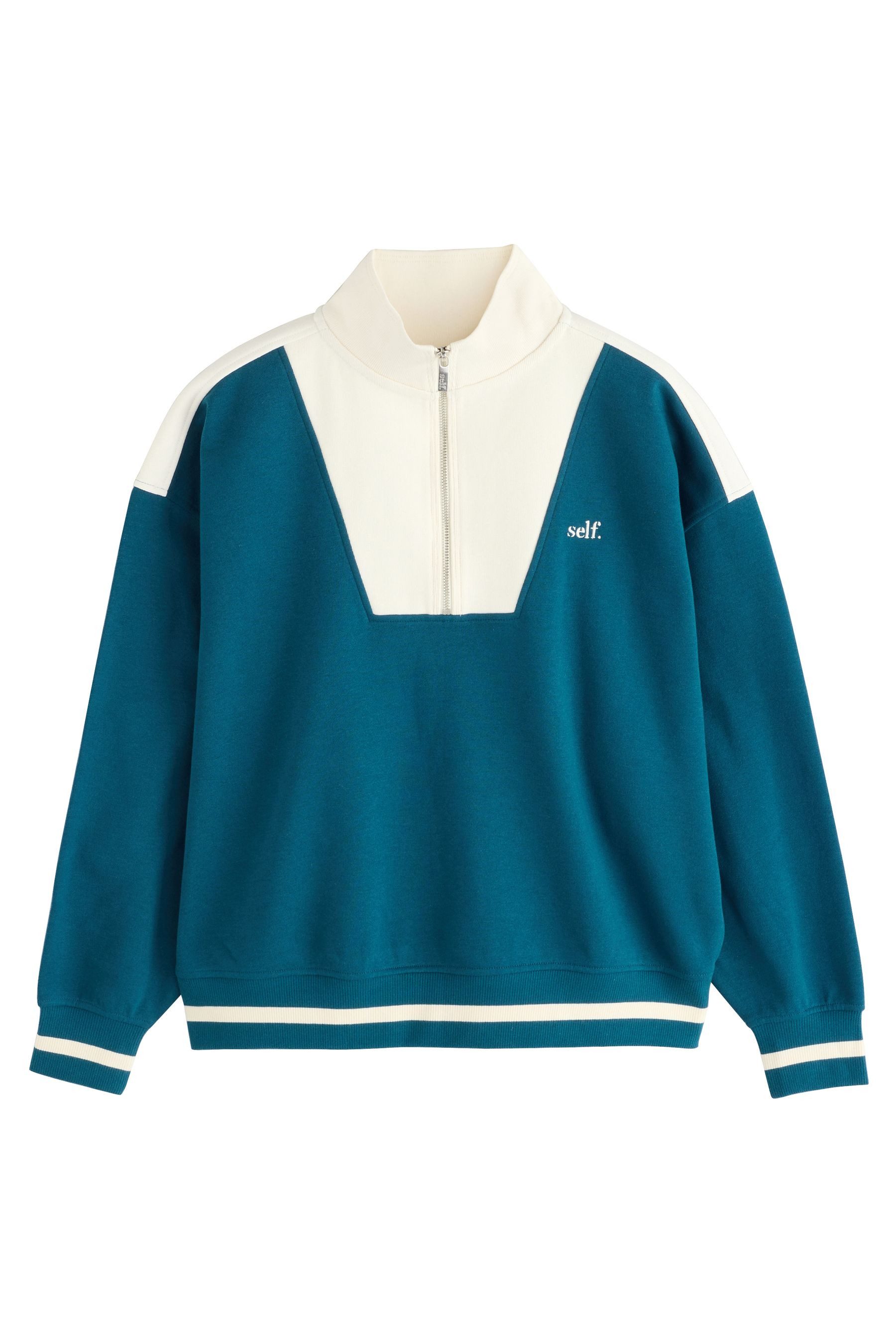 Sweater Sweatshirt mit halblangem Reißverschluss