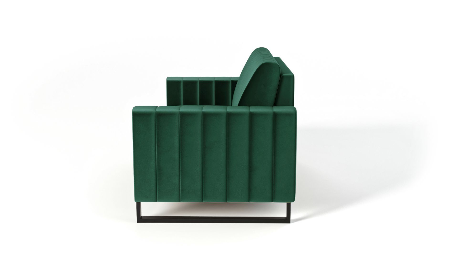 Siblo 2-Sitzer Grün auf Zweisitziges - Zweisitzer-Sofa Mono Elegantes Beinen 2 schwarzen Sofa
