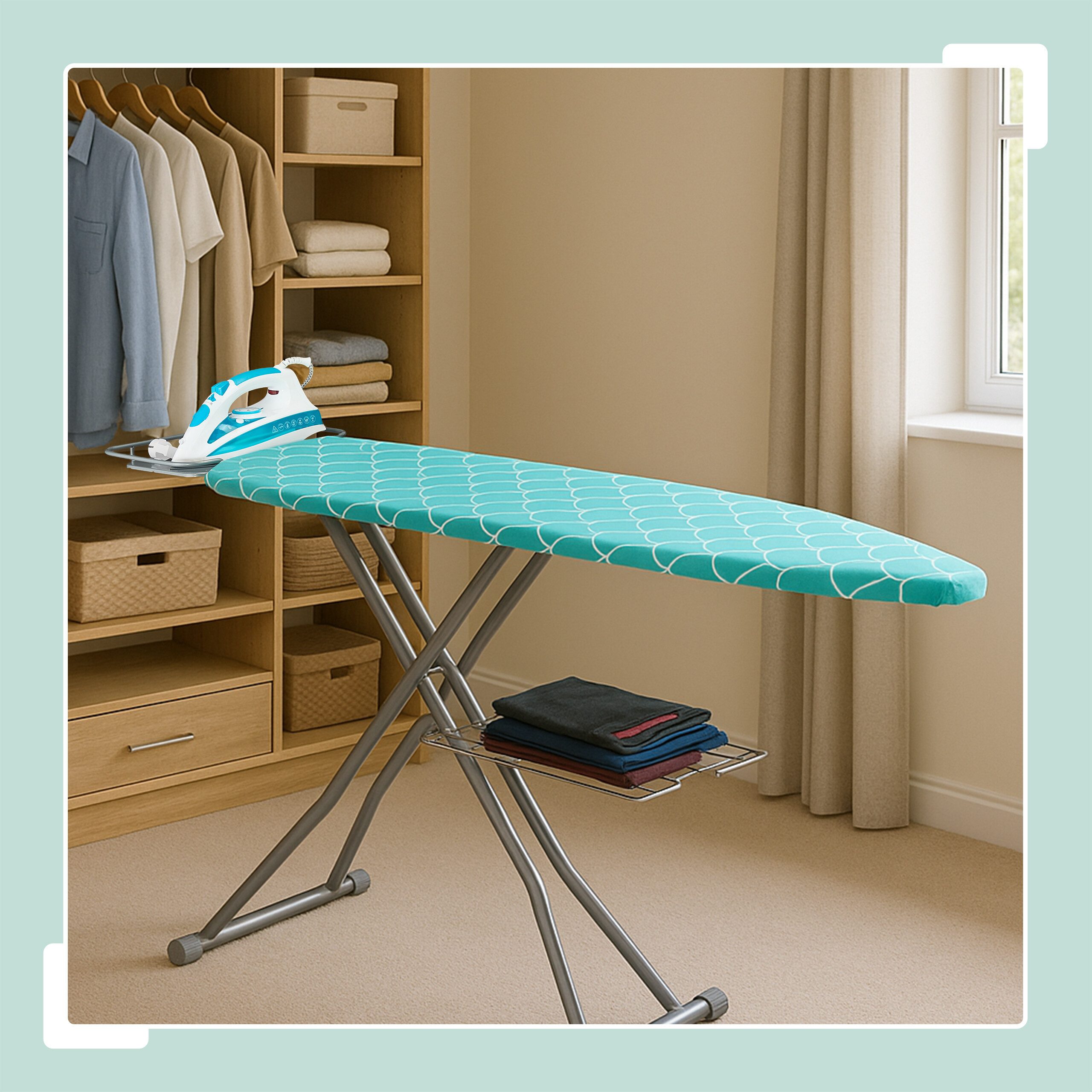 relaxdays Bügelbrett Bügelbrett 122 x 39,5 cm, Bügelfläche 122x39.5 cm