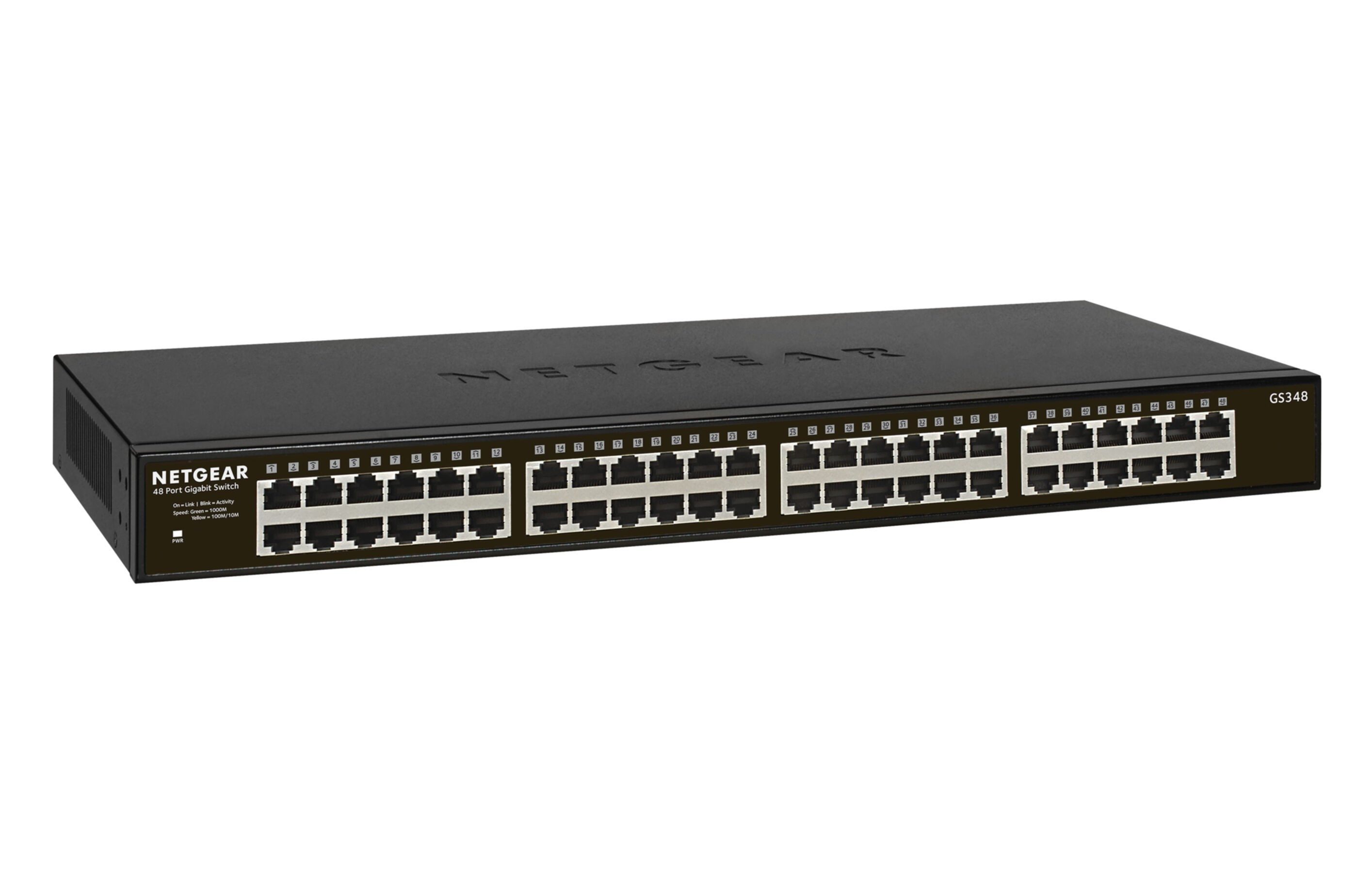NETGEAR GS348 Unmanaged Gigabit Ethernet (10/100/1000) 1U Schwarz Netzwerk-Switch
