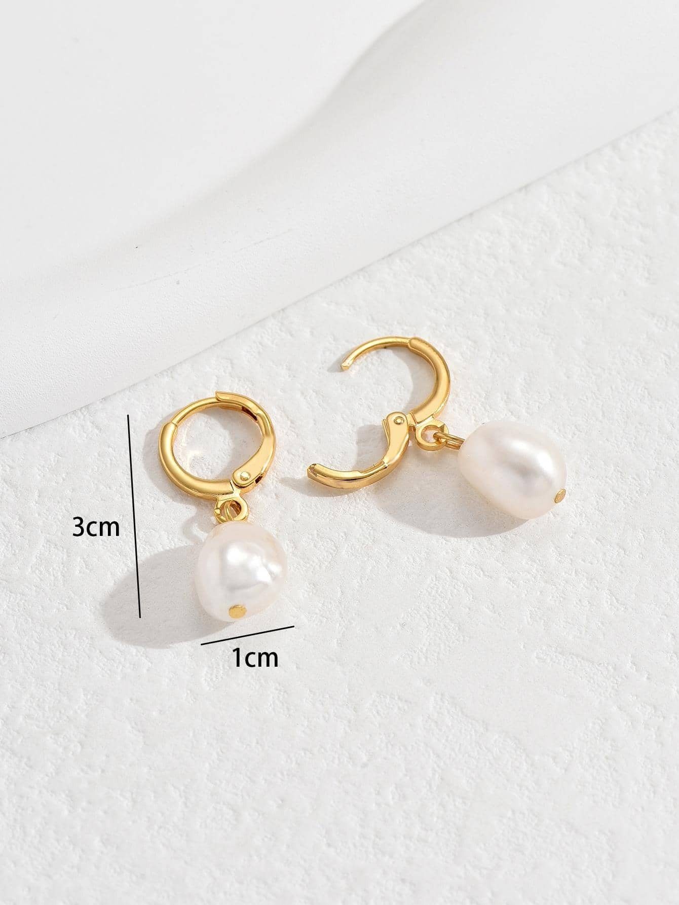 Haiaveng Paar Ohrhänger Goldschmuck 10mm (2-tlg), 13mm Silber Creolen für mit Perlen 925, Frauen Perlenohrringe Anhänger