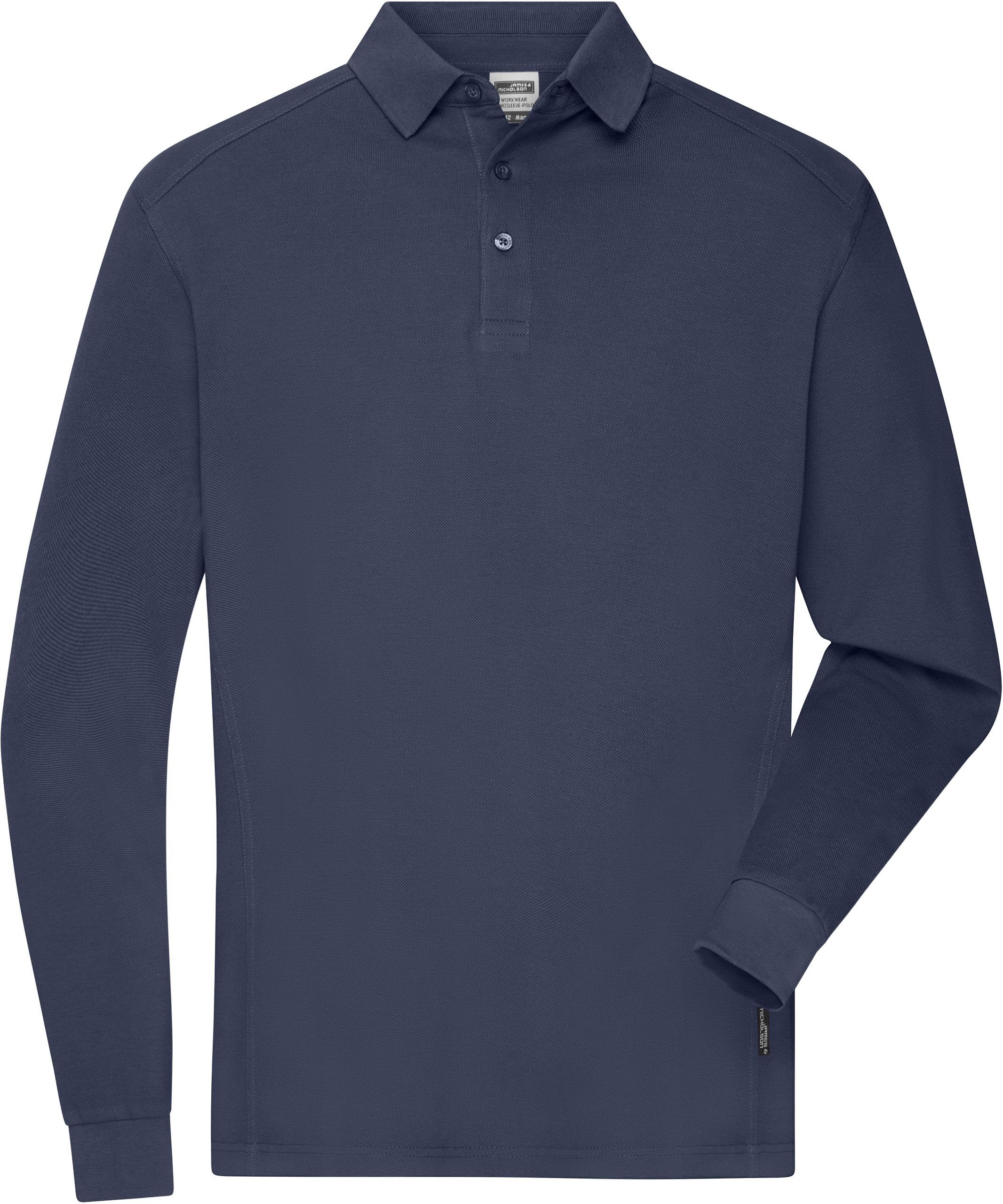 James Poloshirt Workwear langarm & Nicholson Navy Polo Herren