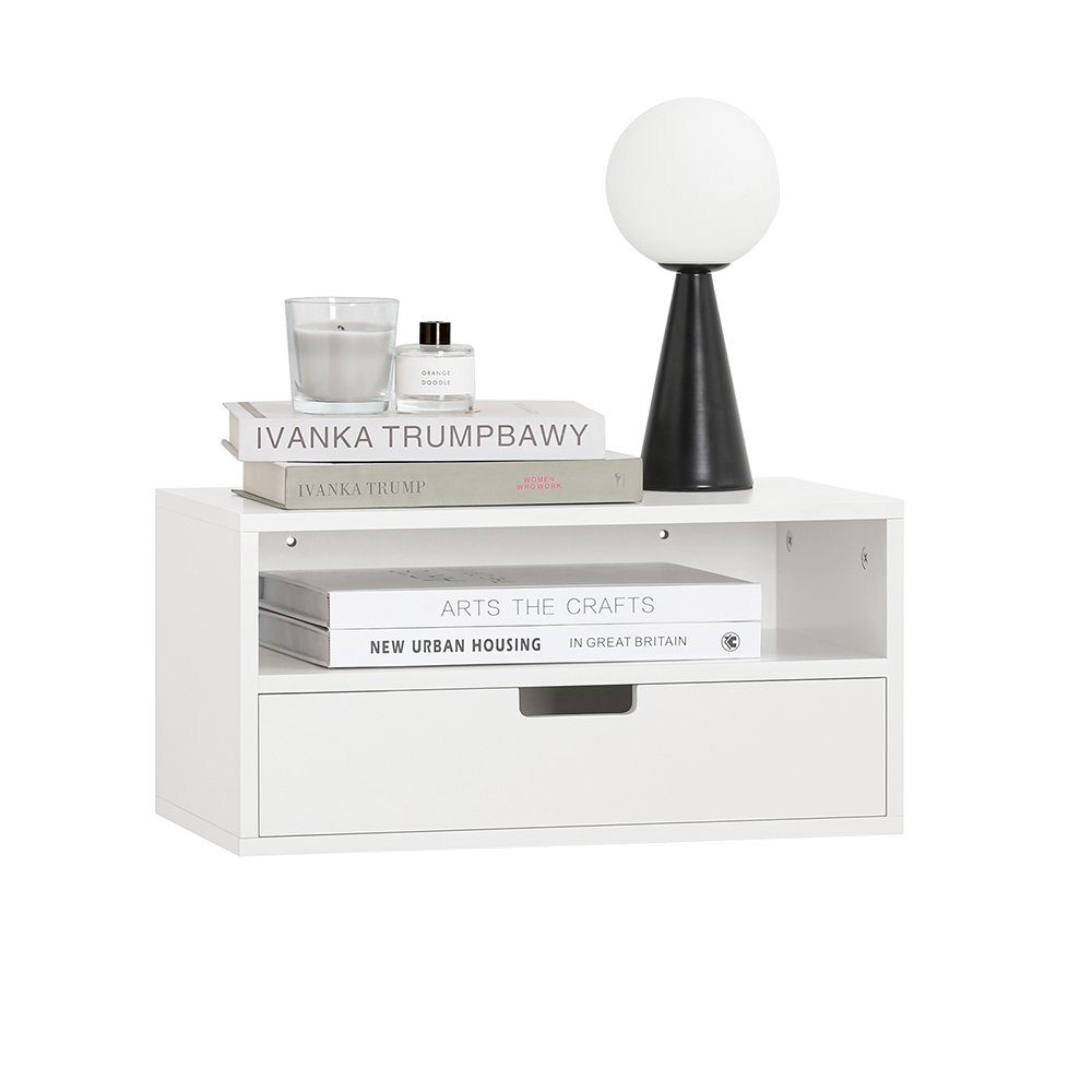 SoBuy Nachttisch Nachtregal Nachtschrank Wandschrank Hängeschrank NKD03-W günstig online kaufen